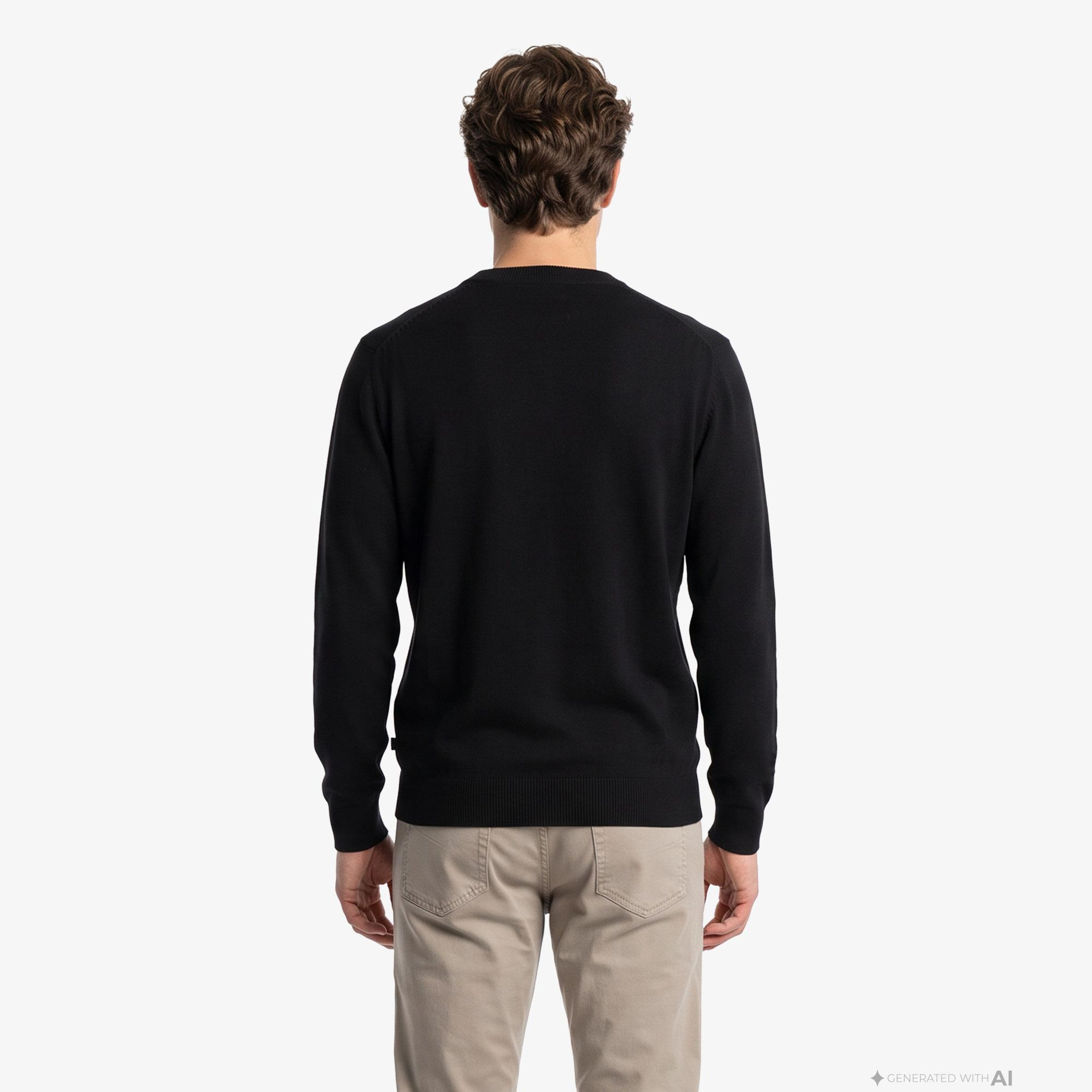 Nautica Erkek Siyah Regular Fit Triko