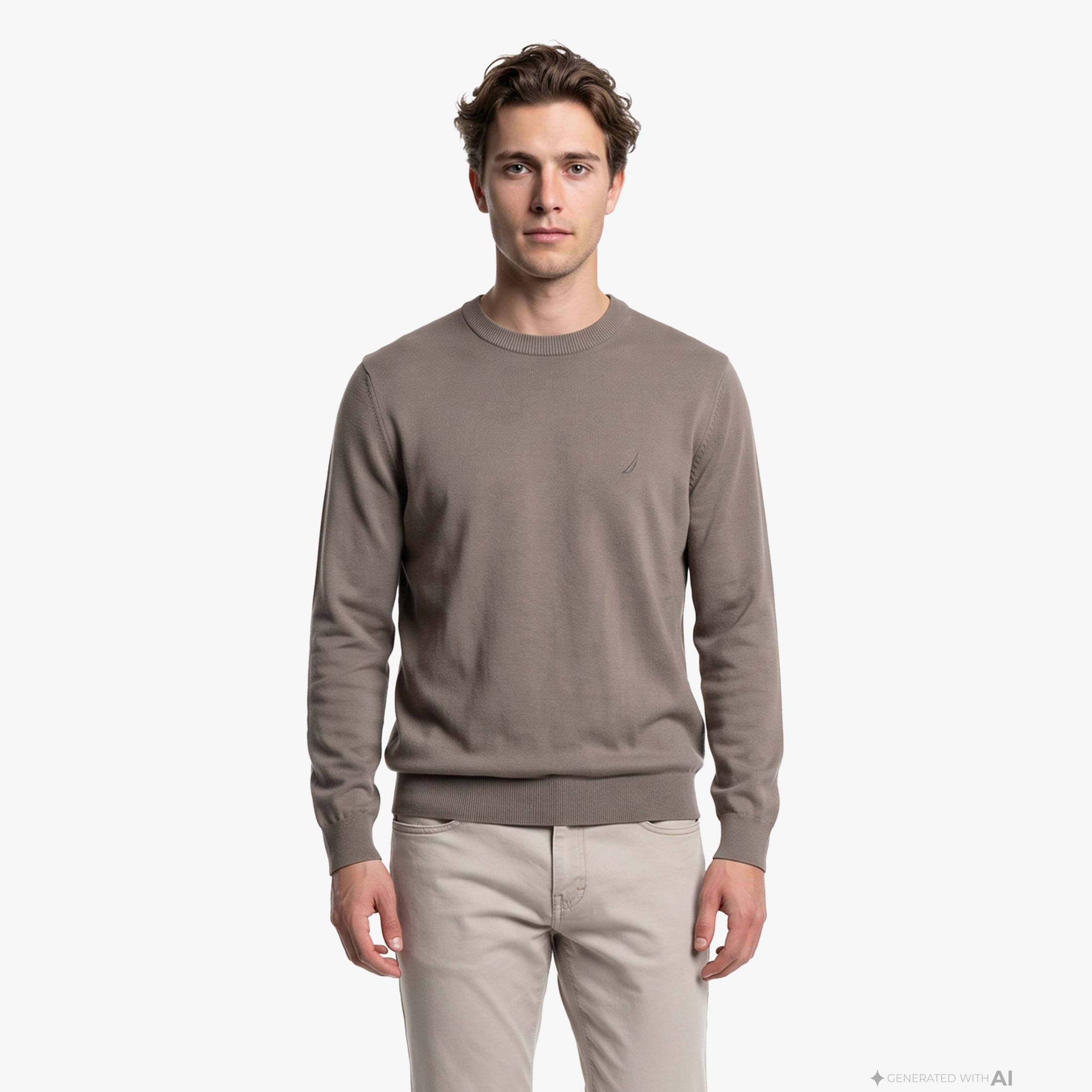 Nautica Erkek Haki Regular Fit Triko