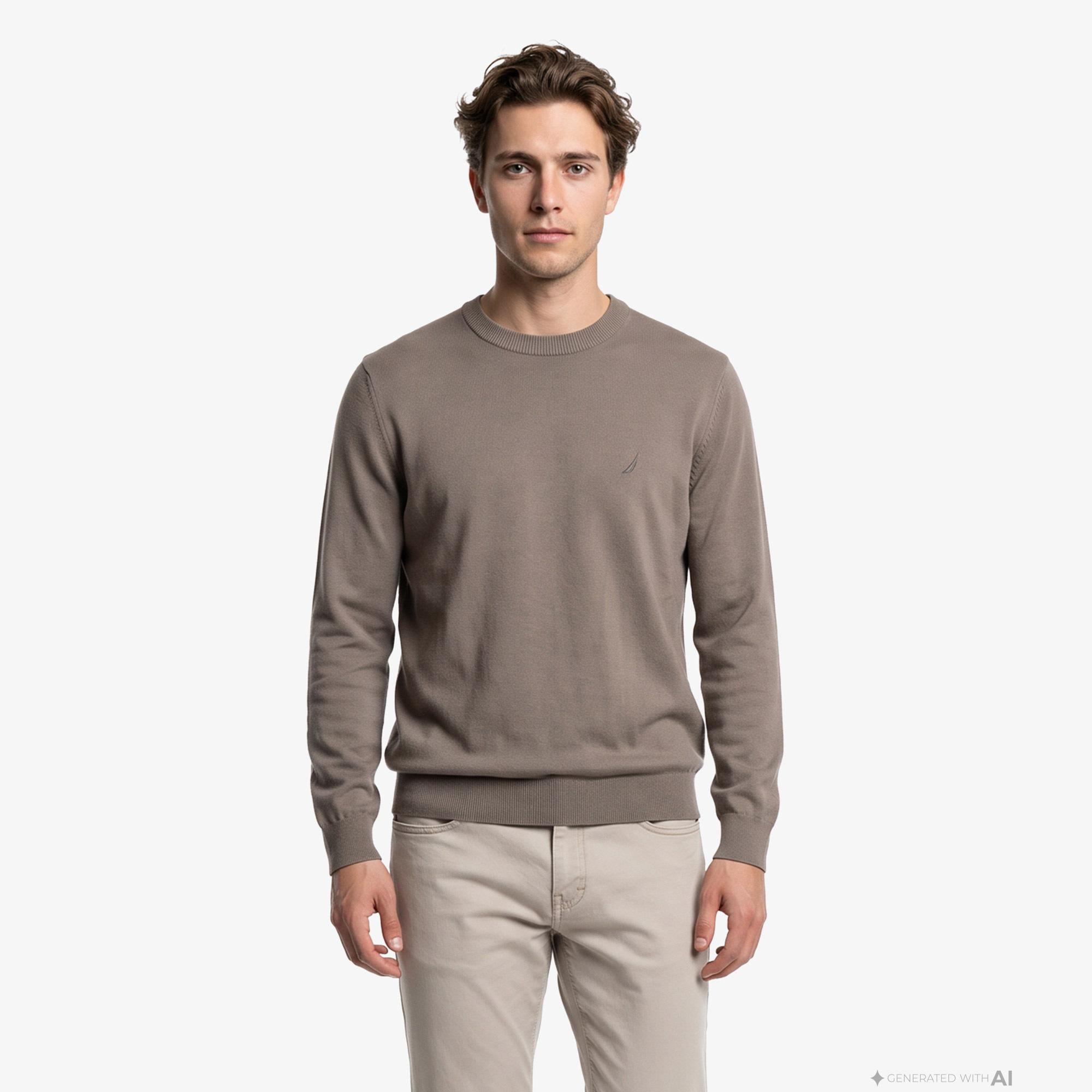 Nautica Erkek Haki Regular Fit Triko