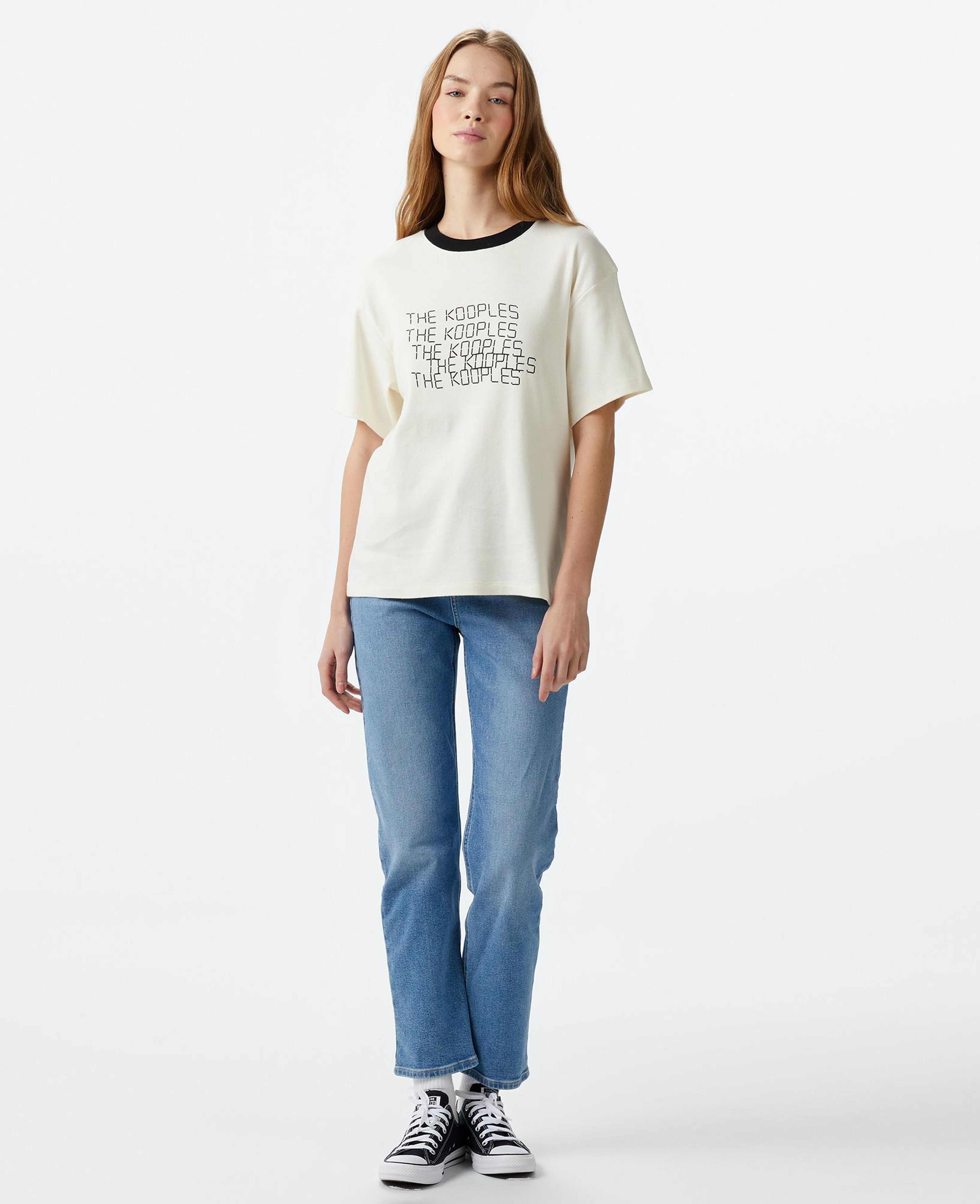 The Kooples Classic Kadın Krem T-Shirt