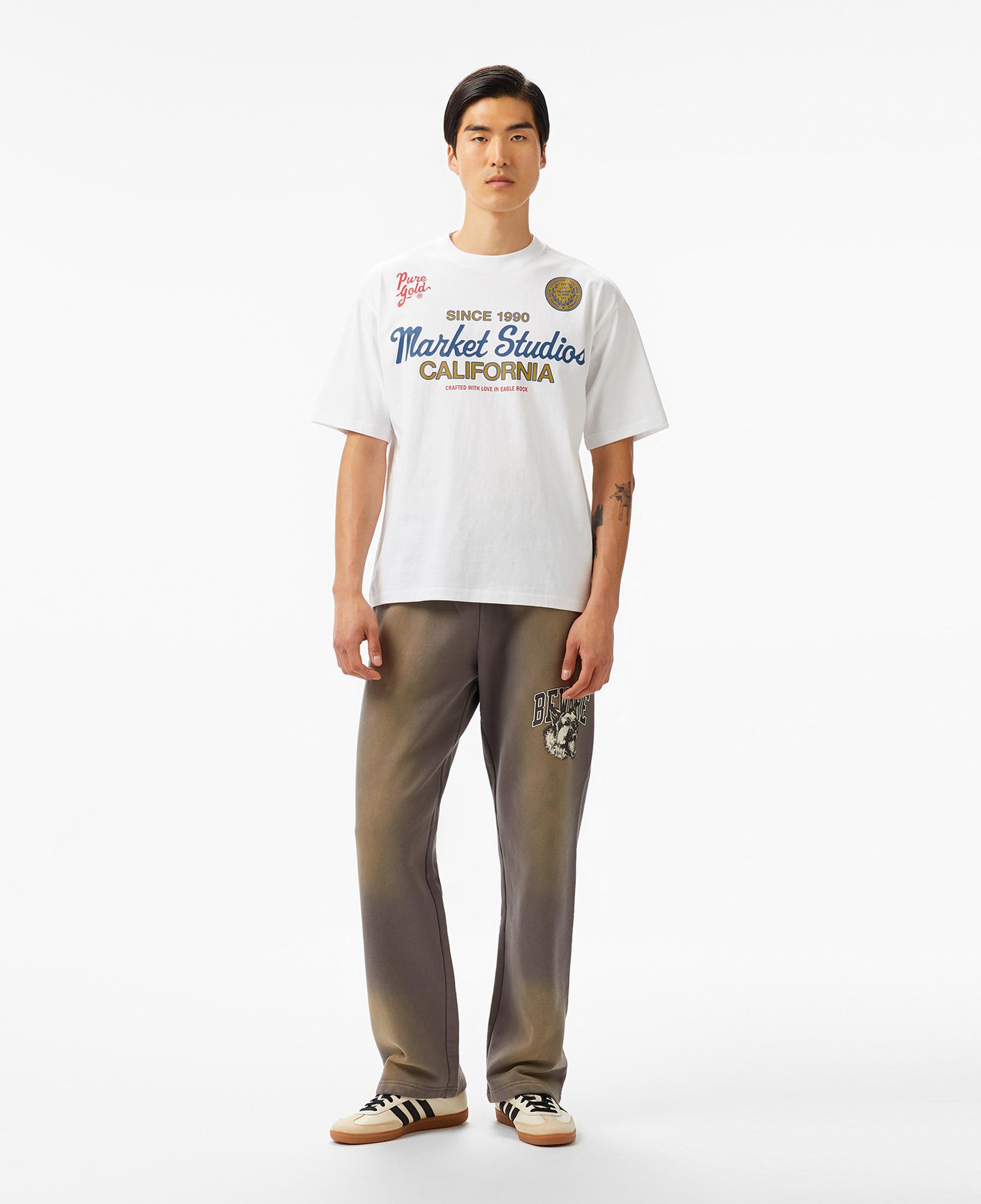 The Market Studios Pure Gold Unisex Beyaz T-Shirt