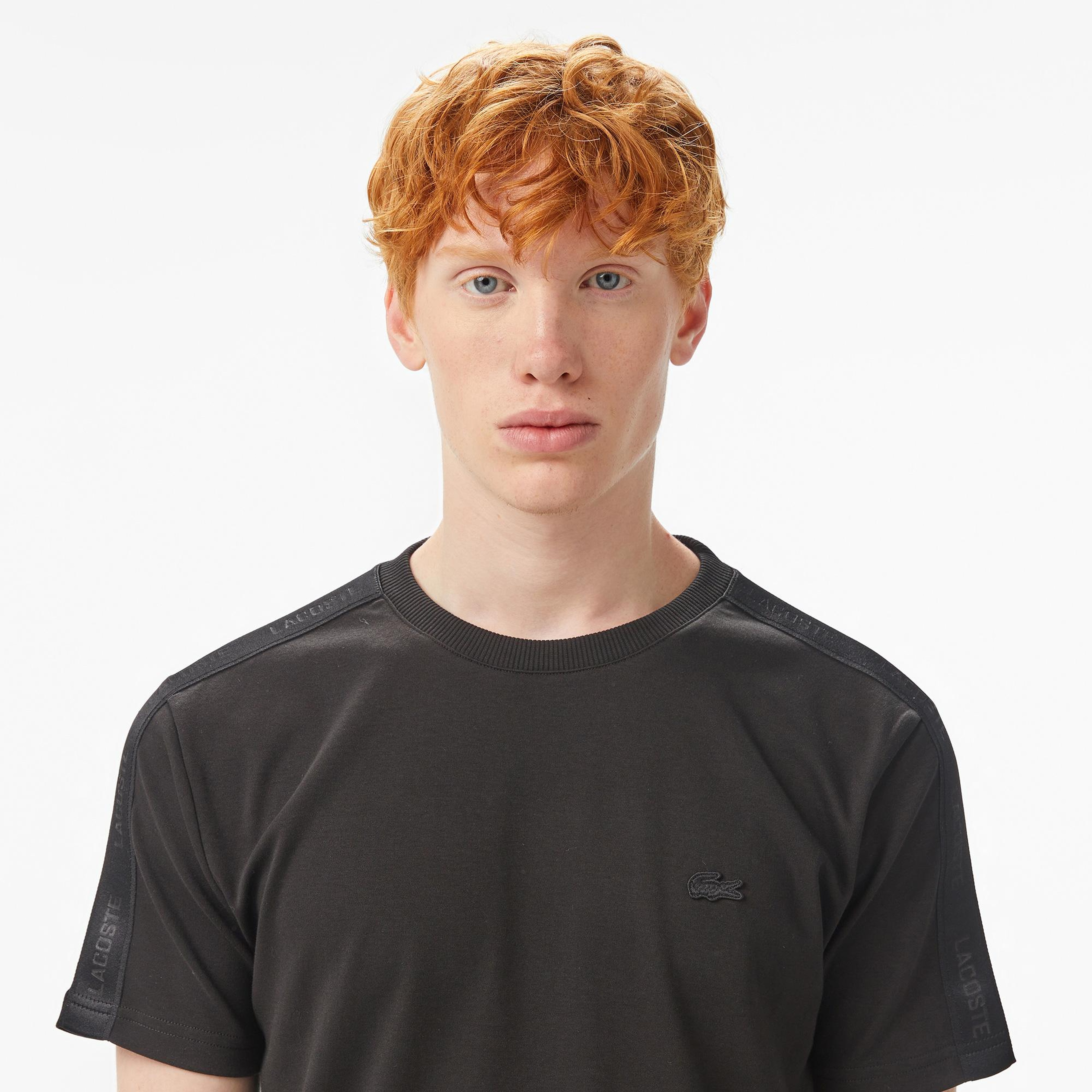 Lacoste Erkek Oversize Fit Bisiklet Yaka Siyah T-Shirt
