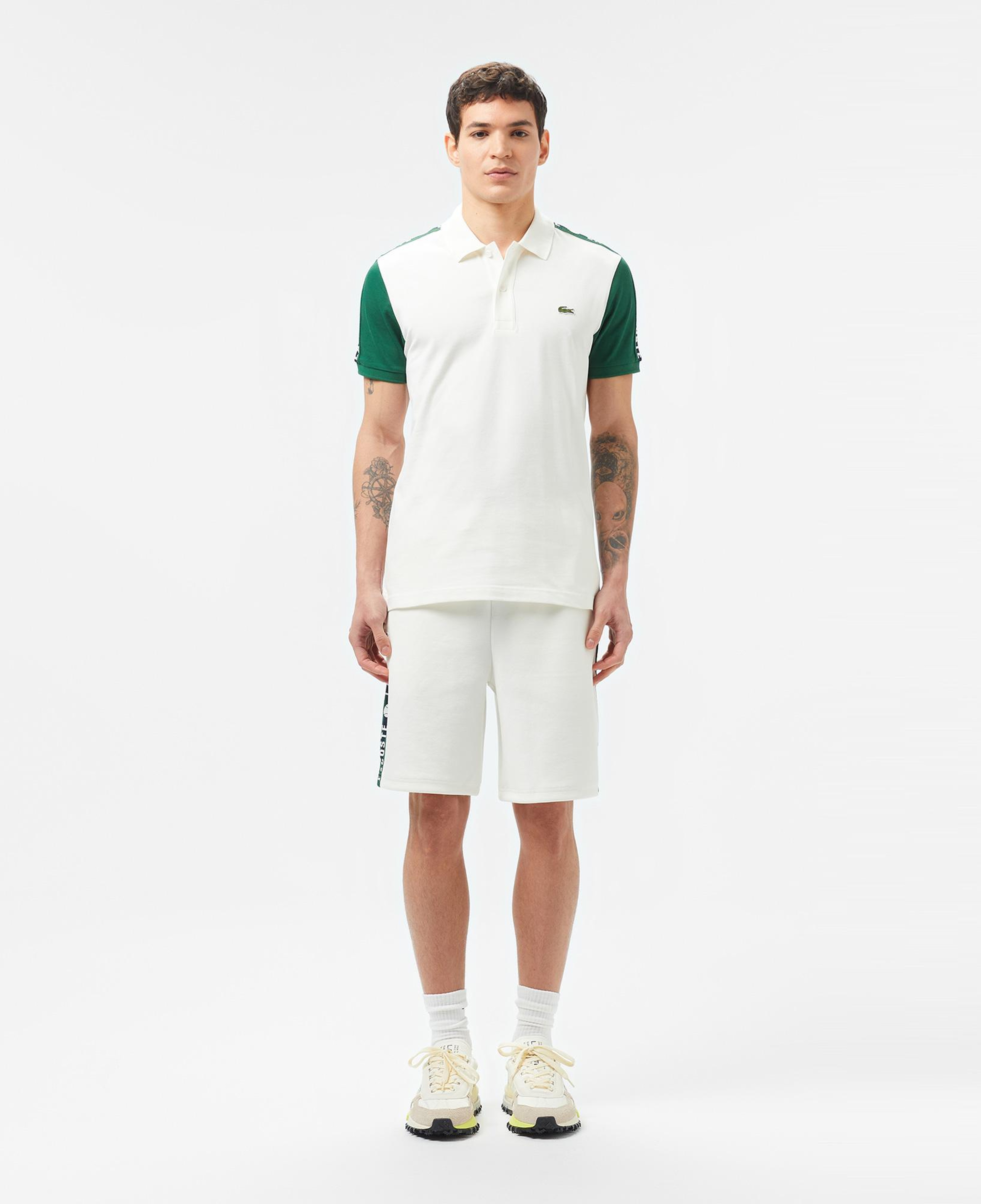 Erkek Regular Fit Renk Bloklu Beyaz Polo