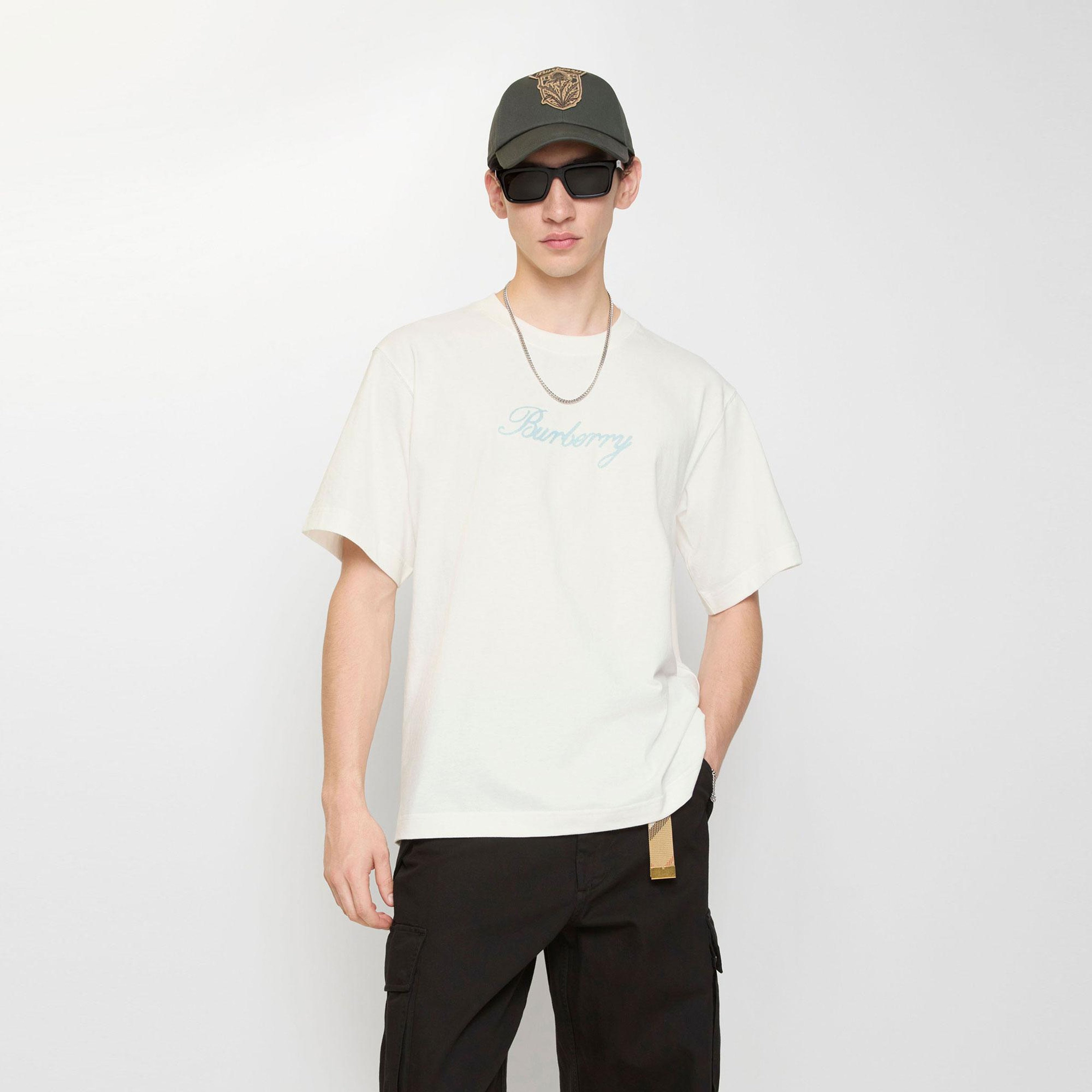 Burberry Ryan Ekd Erkek Beyaz Tişört