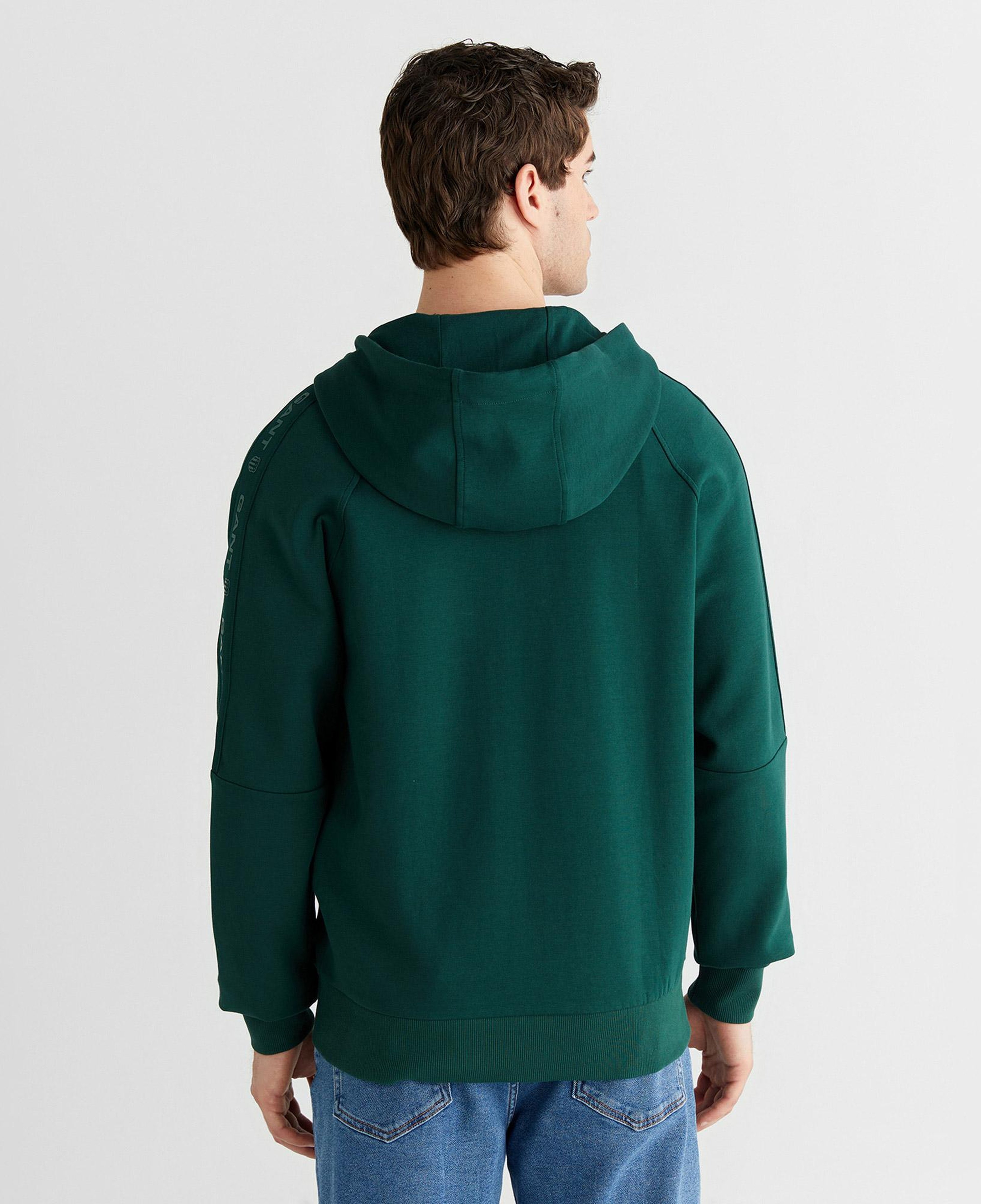 GANT Erkek Yeşil Fermuarlı Kapüşonlu Sweatshirt