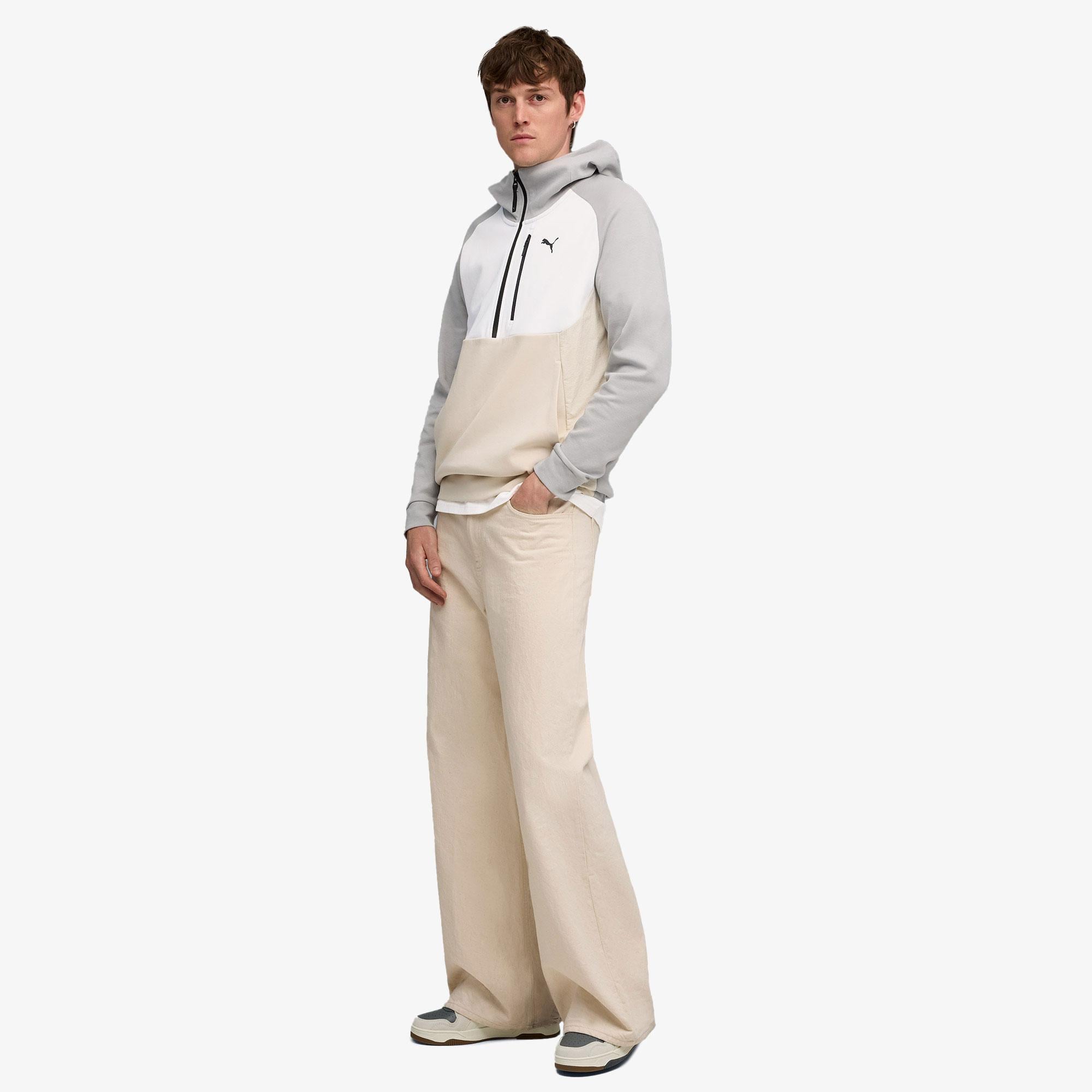 Puma Tech Half Zip Erkek Krem/Gri Sweatshirt