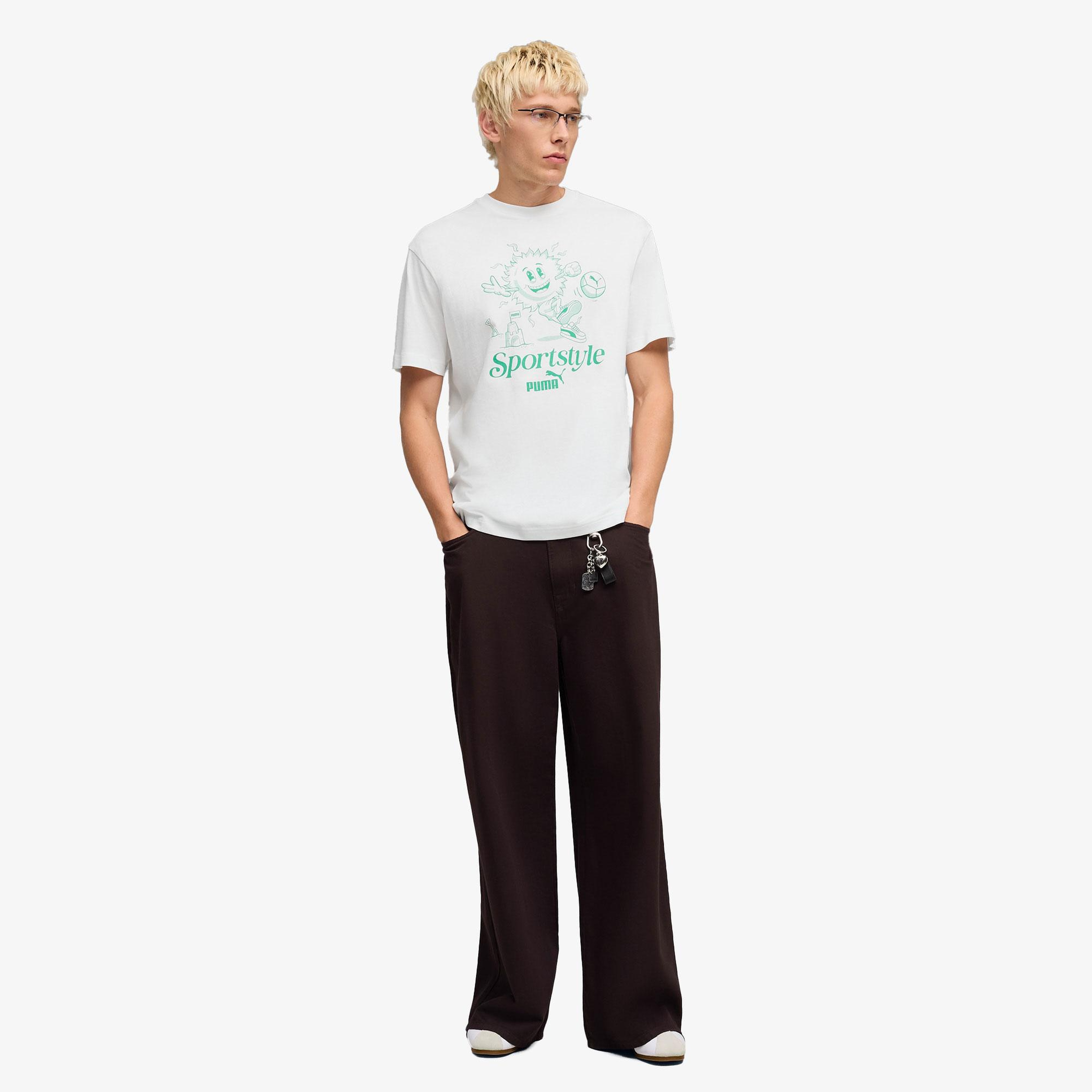 Puma Graphic  Erkek Beyaz T-Shirt