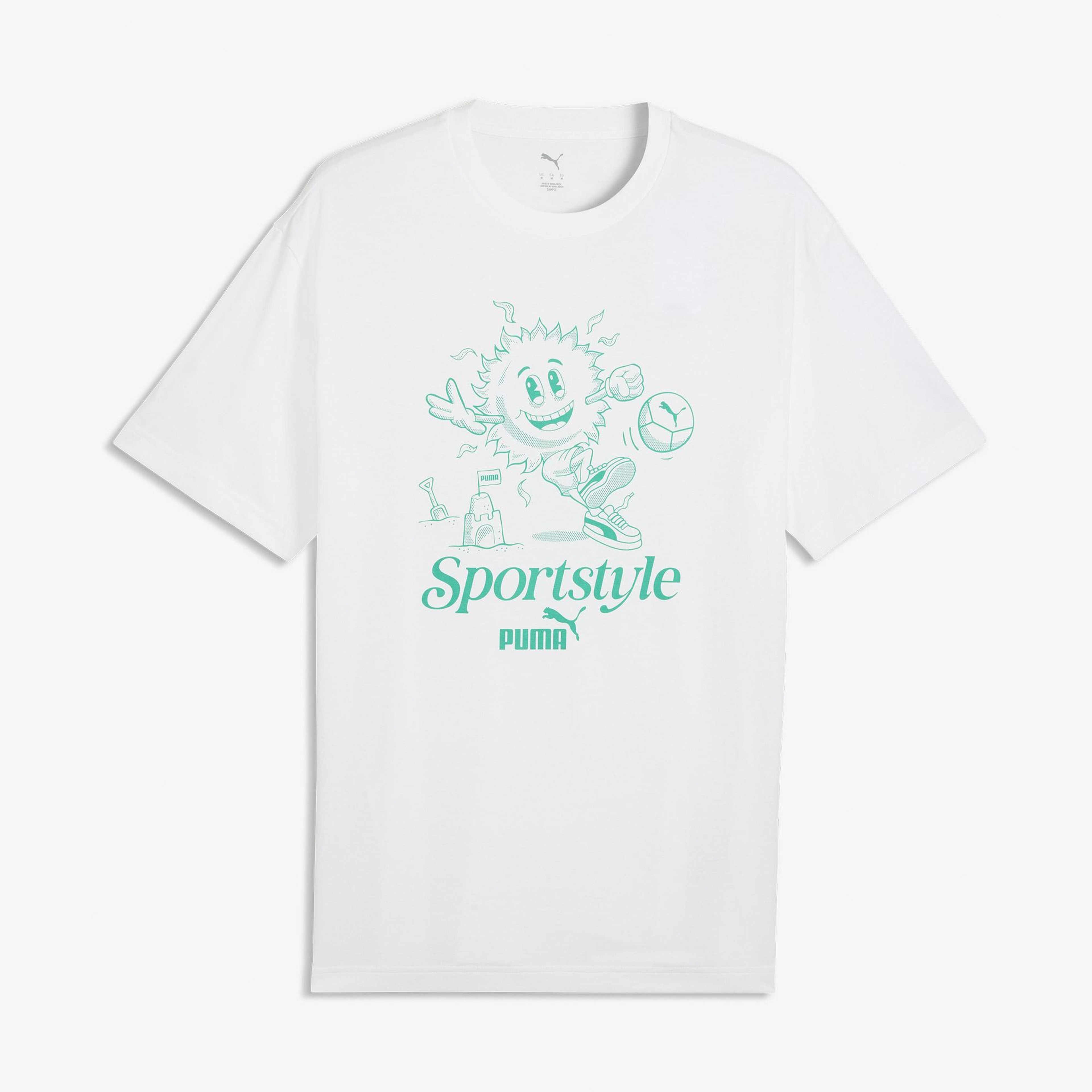 Puma Graphic  Erkek Beyaz T-Shirt