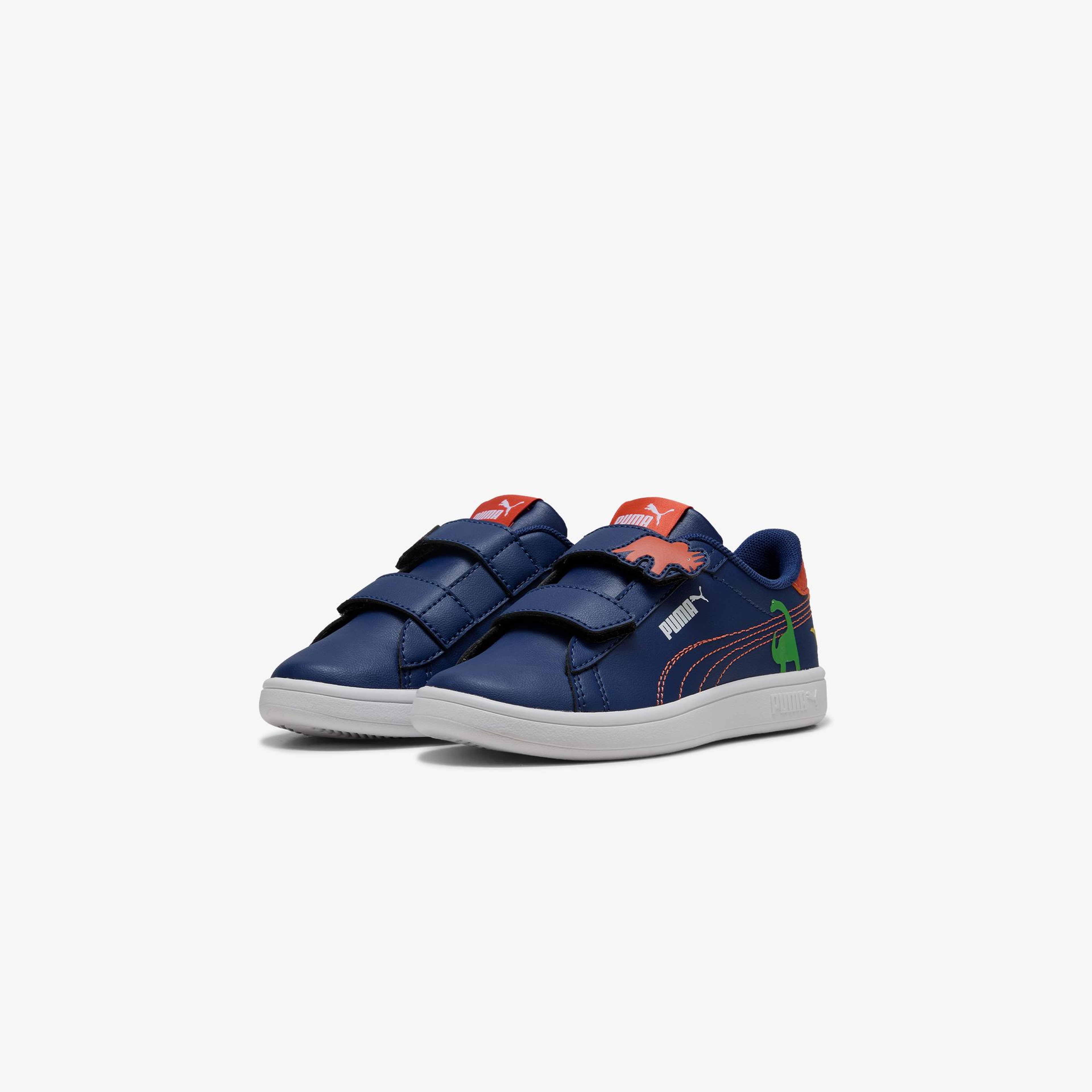 Puma Smash 3.0 Dino V Çocuk Mavi Spor Ayakkabı