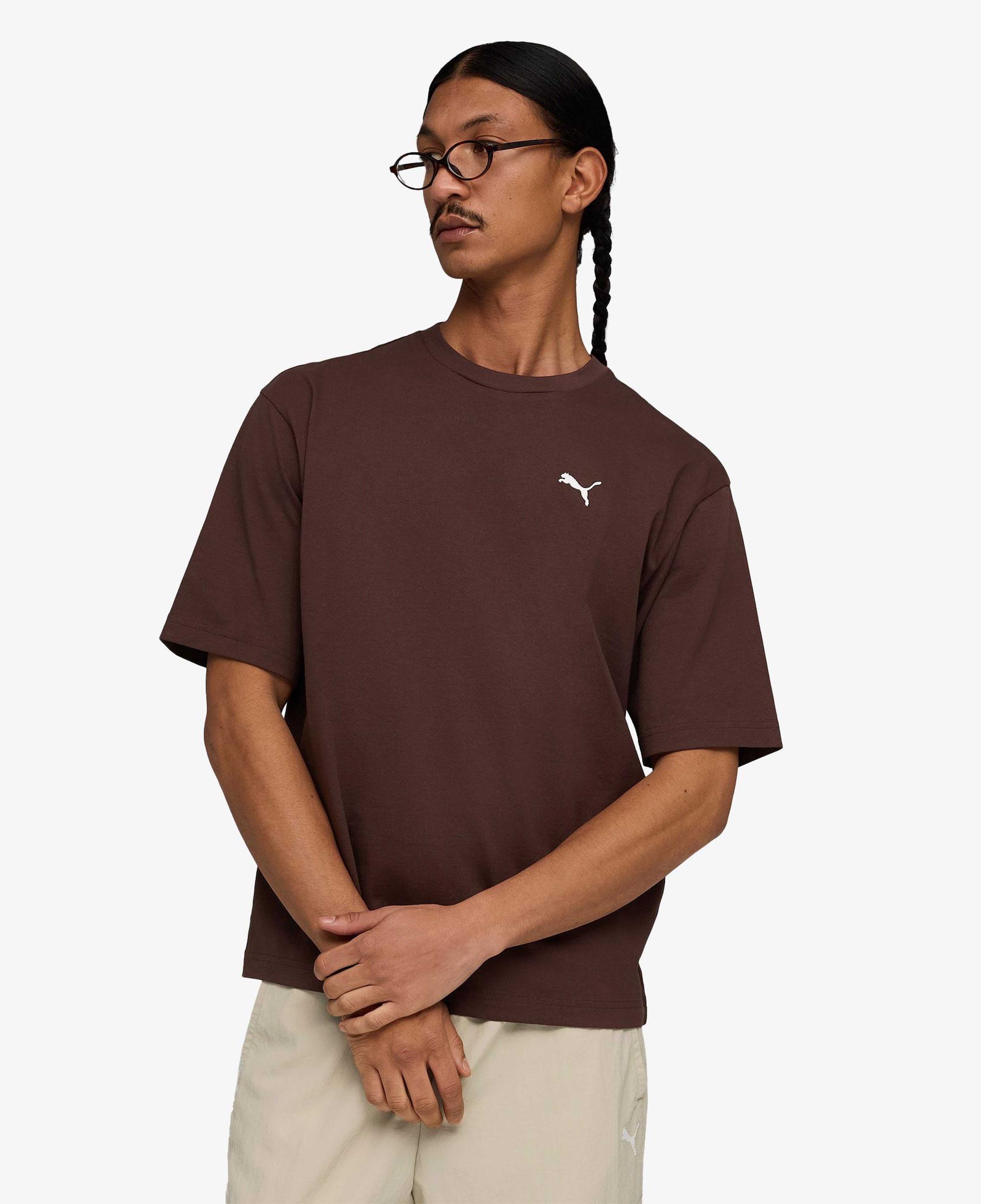 Puma Wardrobe Essentials Boxy Erkek Kahverengi T-Shirt
