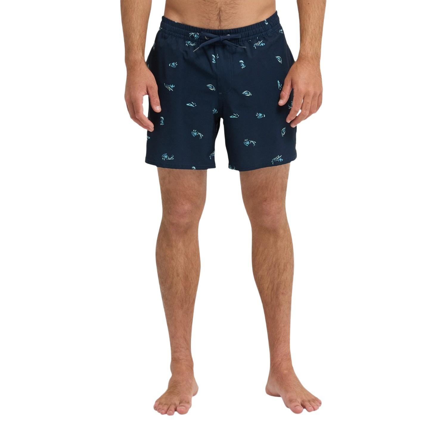 Quiksilver Stretch Printed Erkek Mavi Volley Short