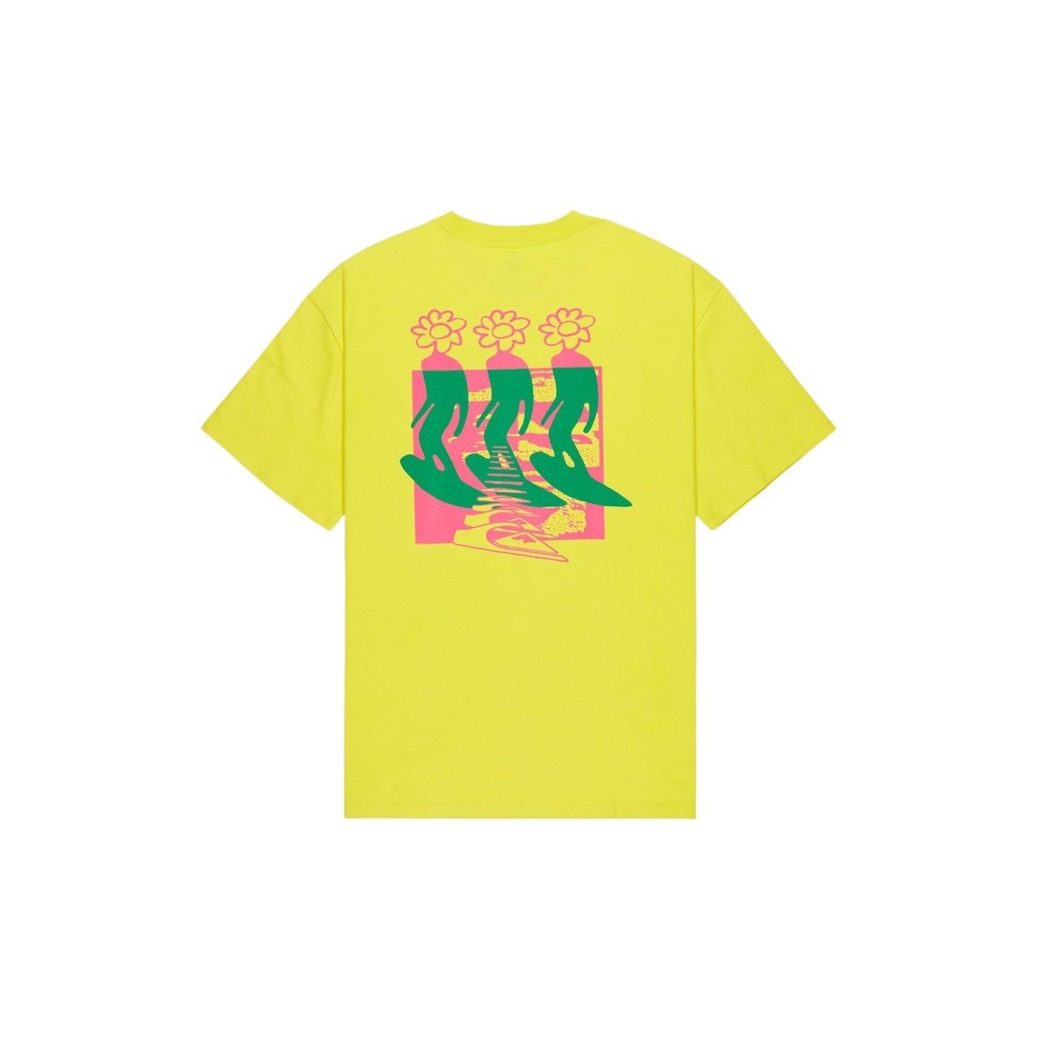 Quiksilver Flowers Surfing Erkek Sarı Tişört