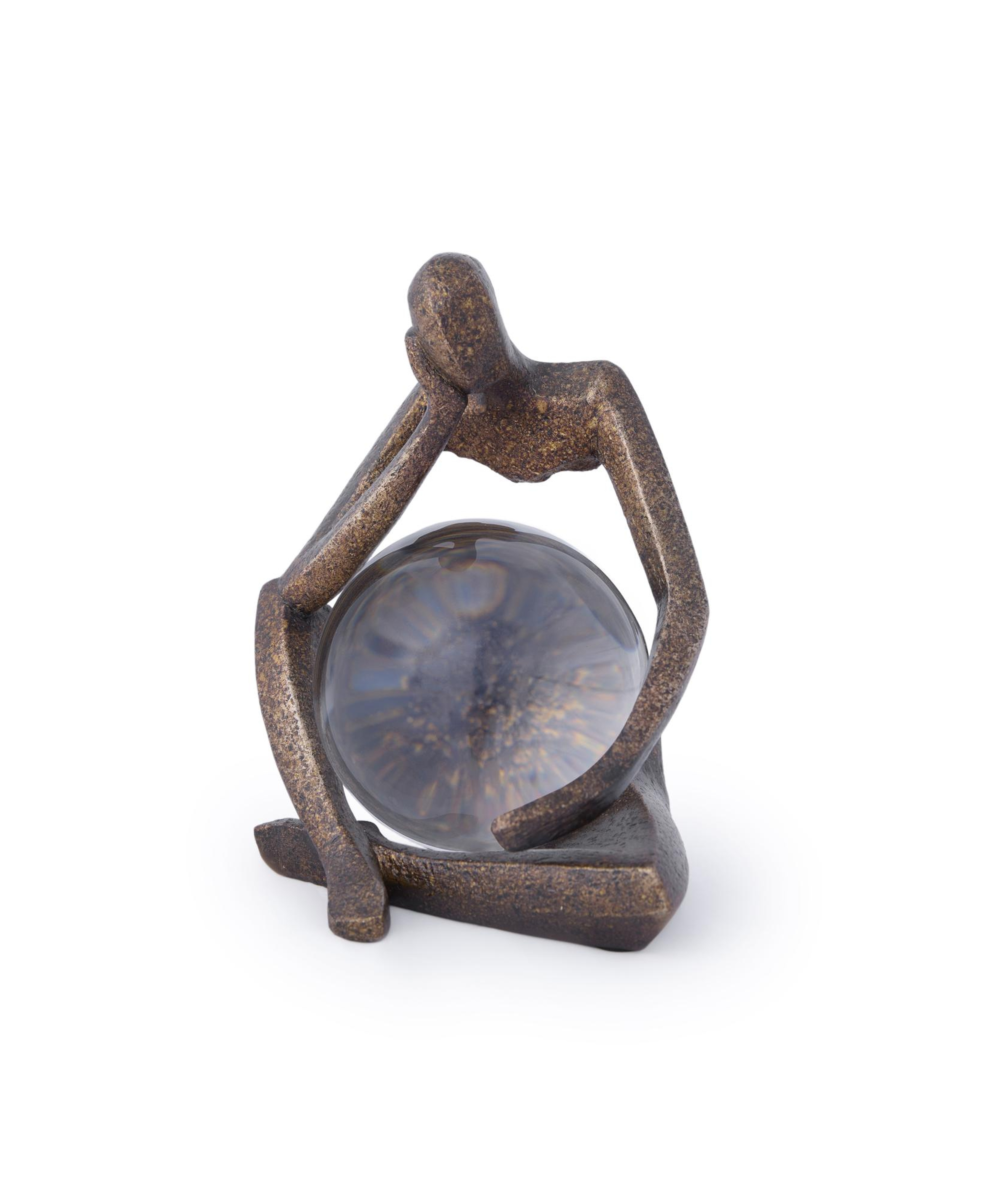 YARGICI Poliresin Cam İnsan Figürü Obje(14x19x21 Cm)