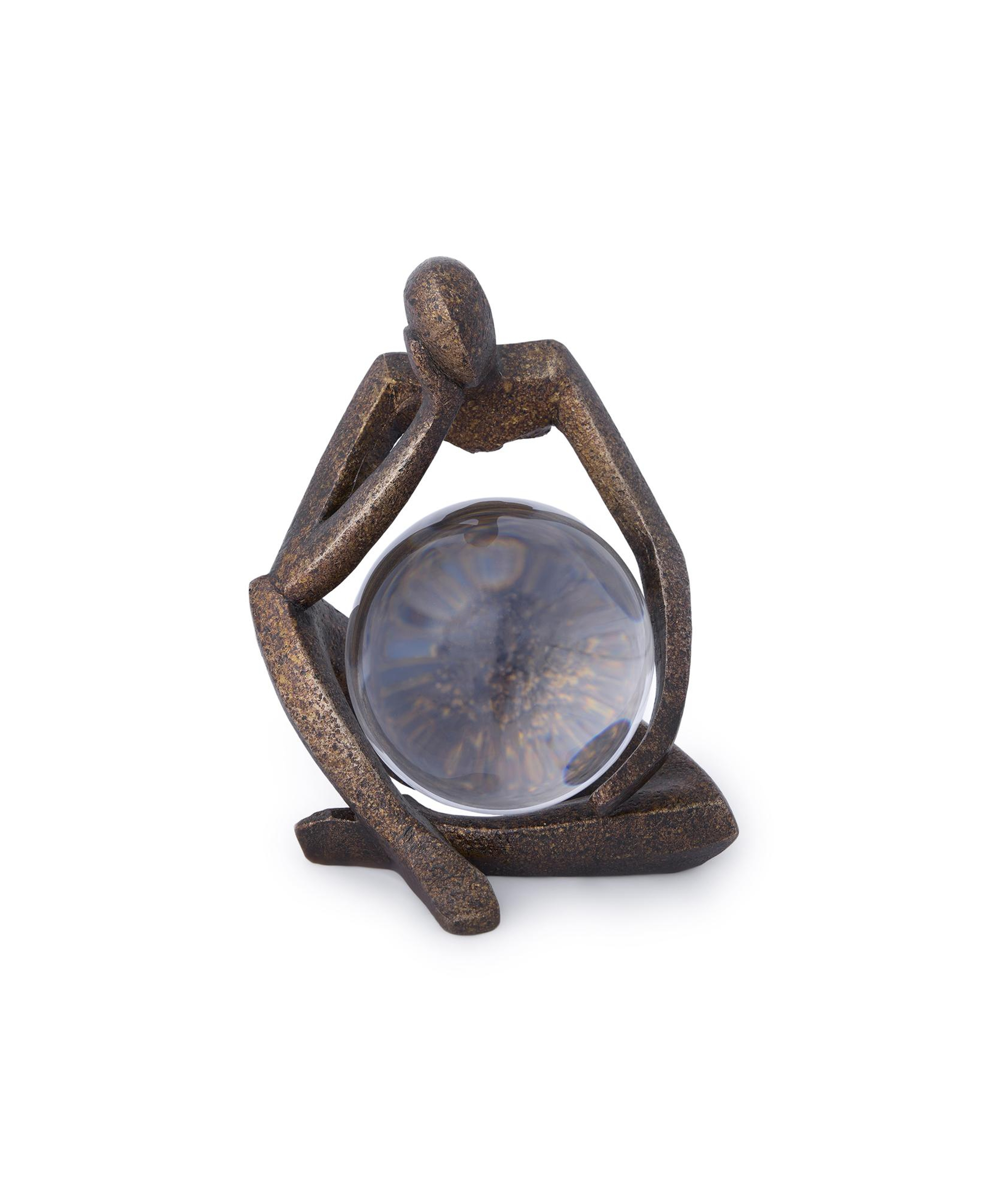YARGICI Poliresin Cam İnsan Figürü Obje(14x19x21 Cm)