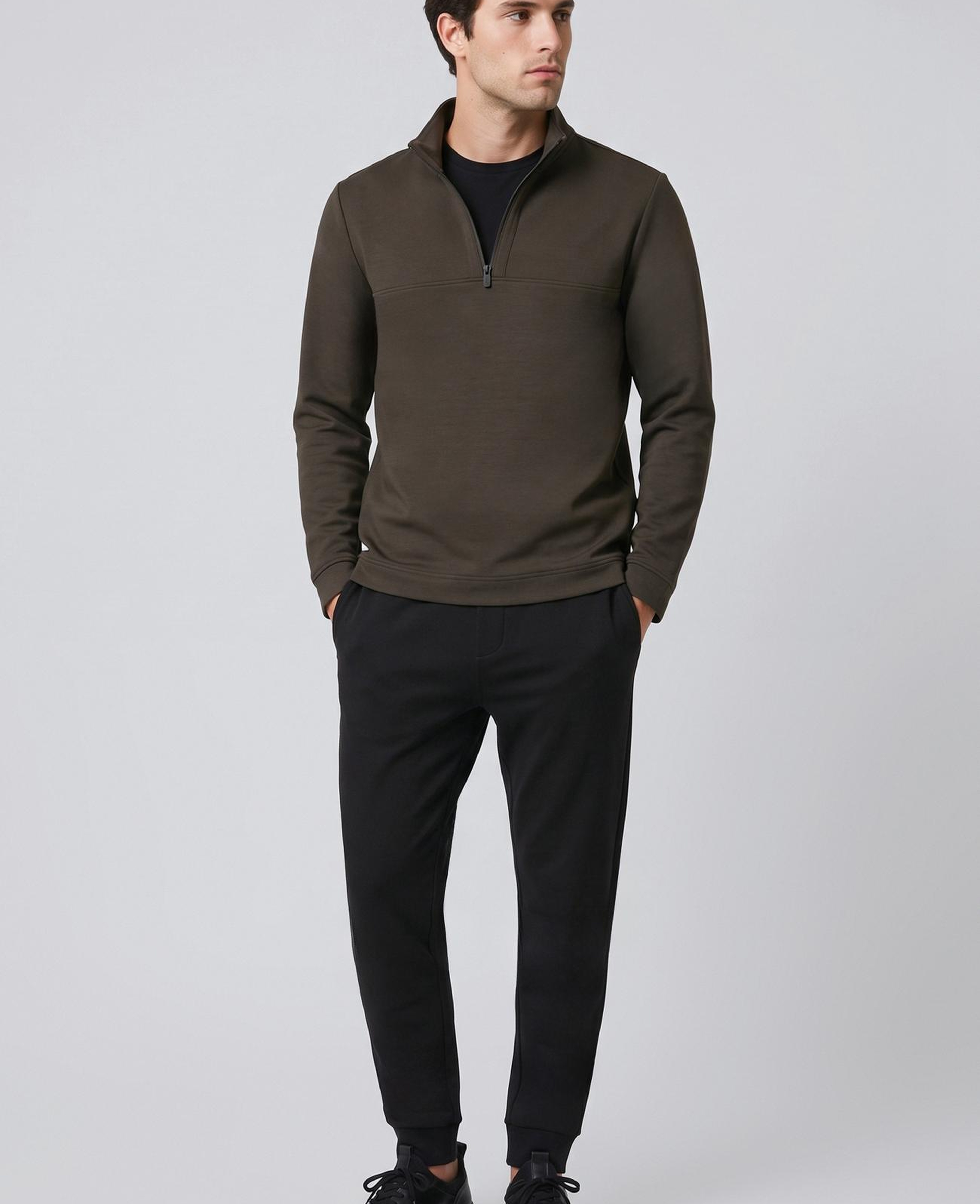 Network Erkek Haki Modal Karışımlı Sweatshirt