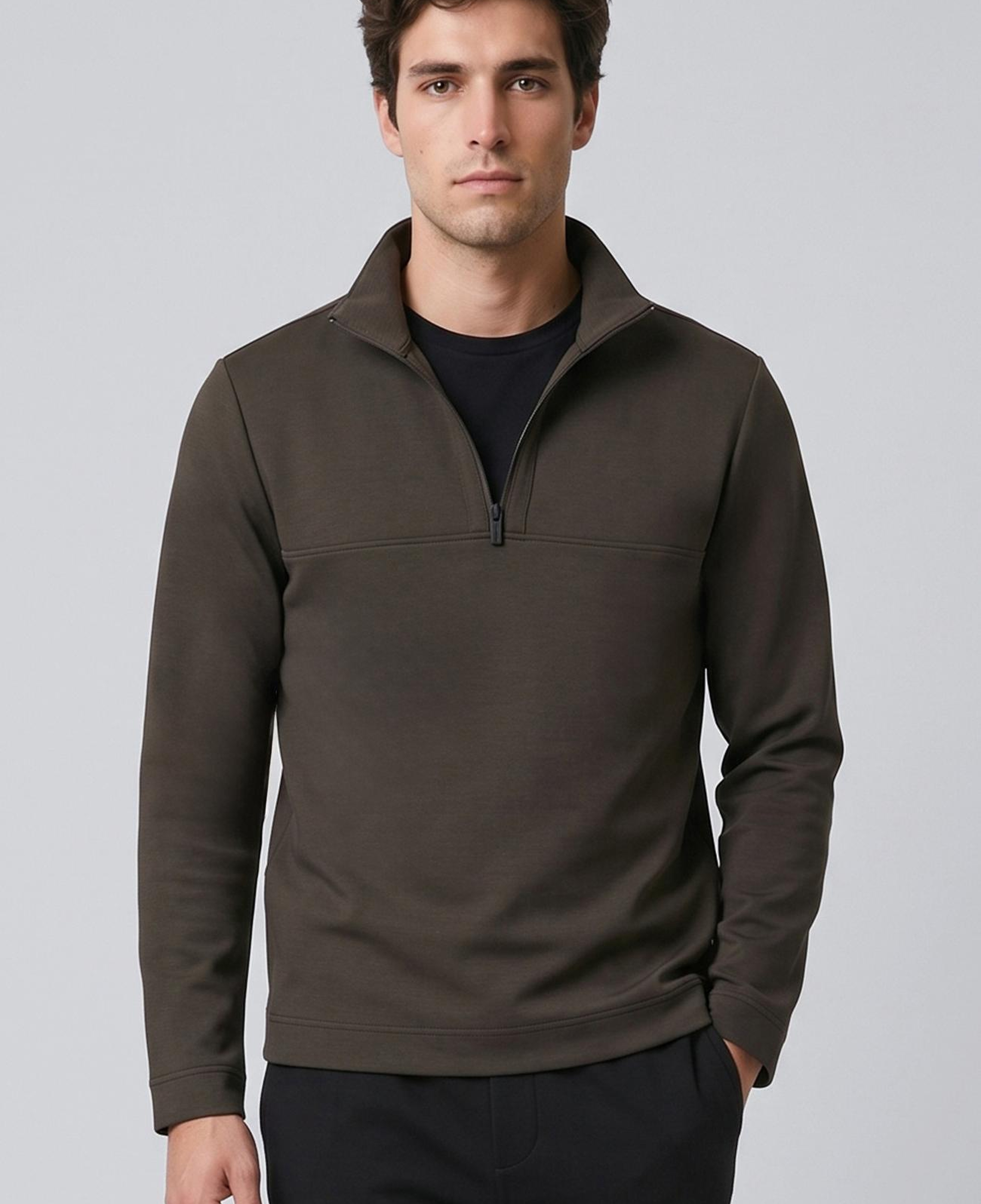 Network Erkek Haki Modal Karışımlı Sweatshirt