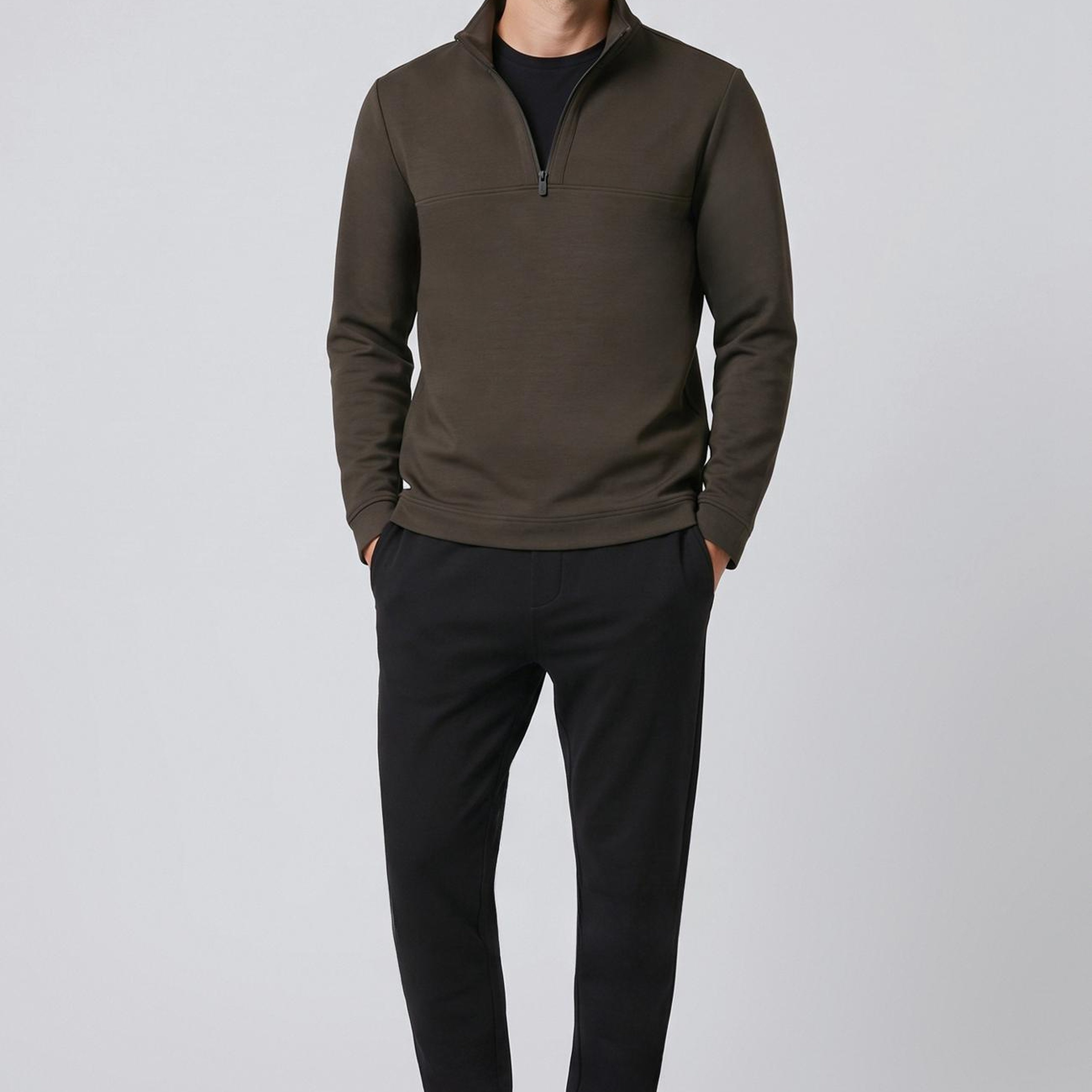 Network Erkek Haki Modal Karışımlı Sweatshirt