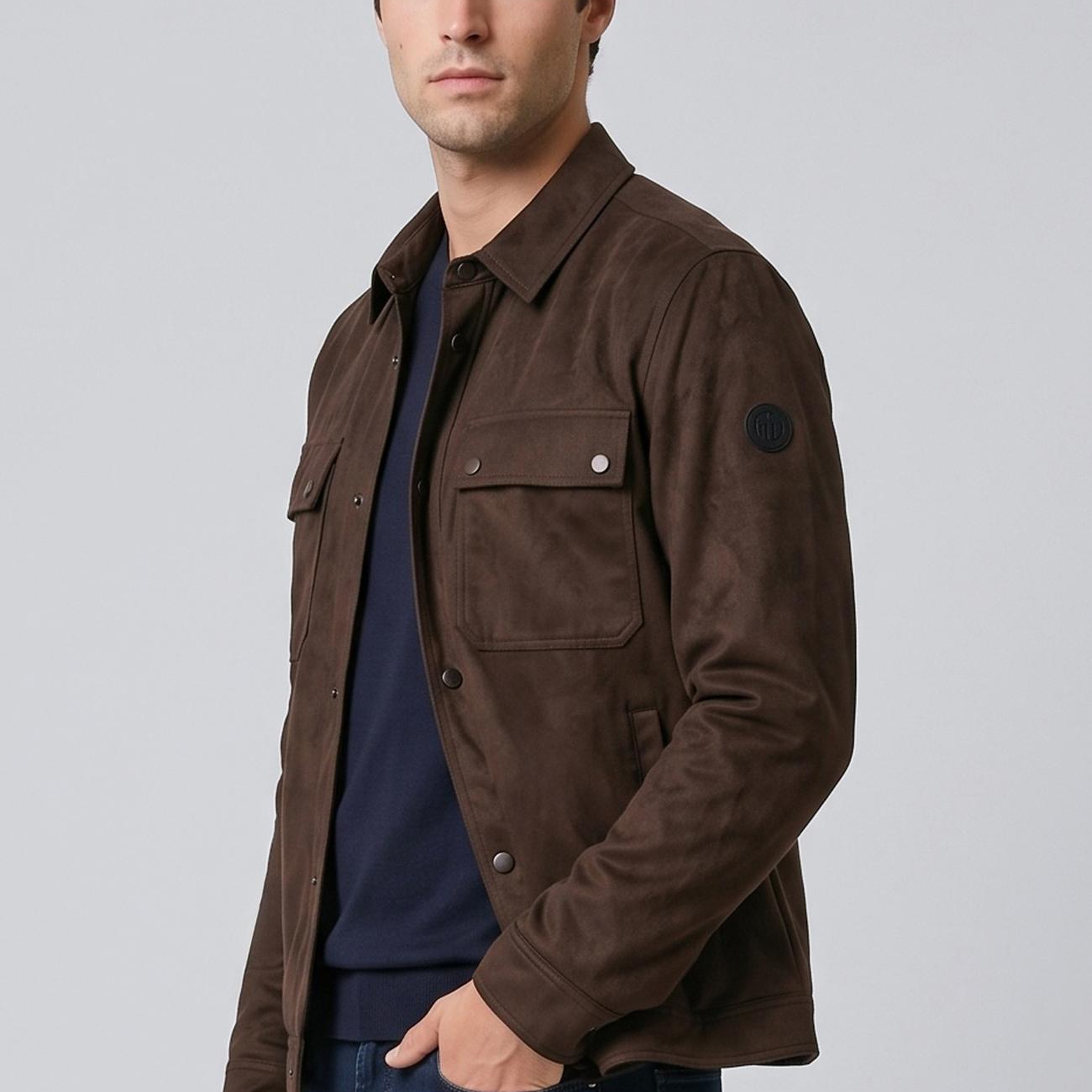 Network Erkek Acı Kahve Slim Fit Yan Cep Detaylı Dış Gömlek