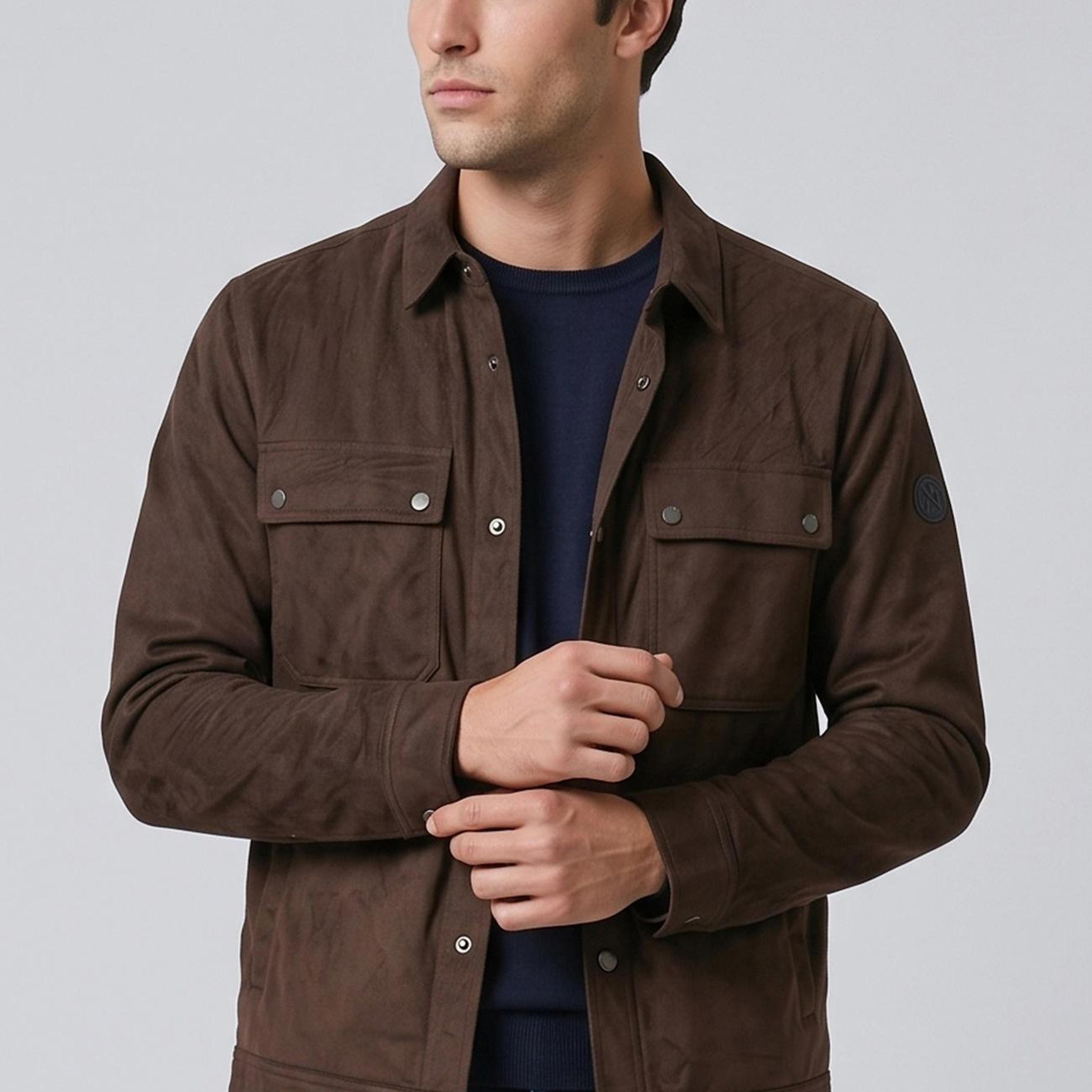 Network Erkek Acı Kahve Slim Fit Yan Cep Detaylı Dış Gömlek