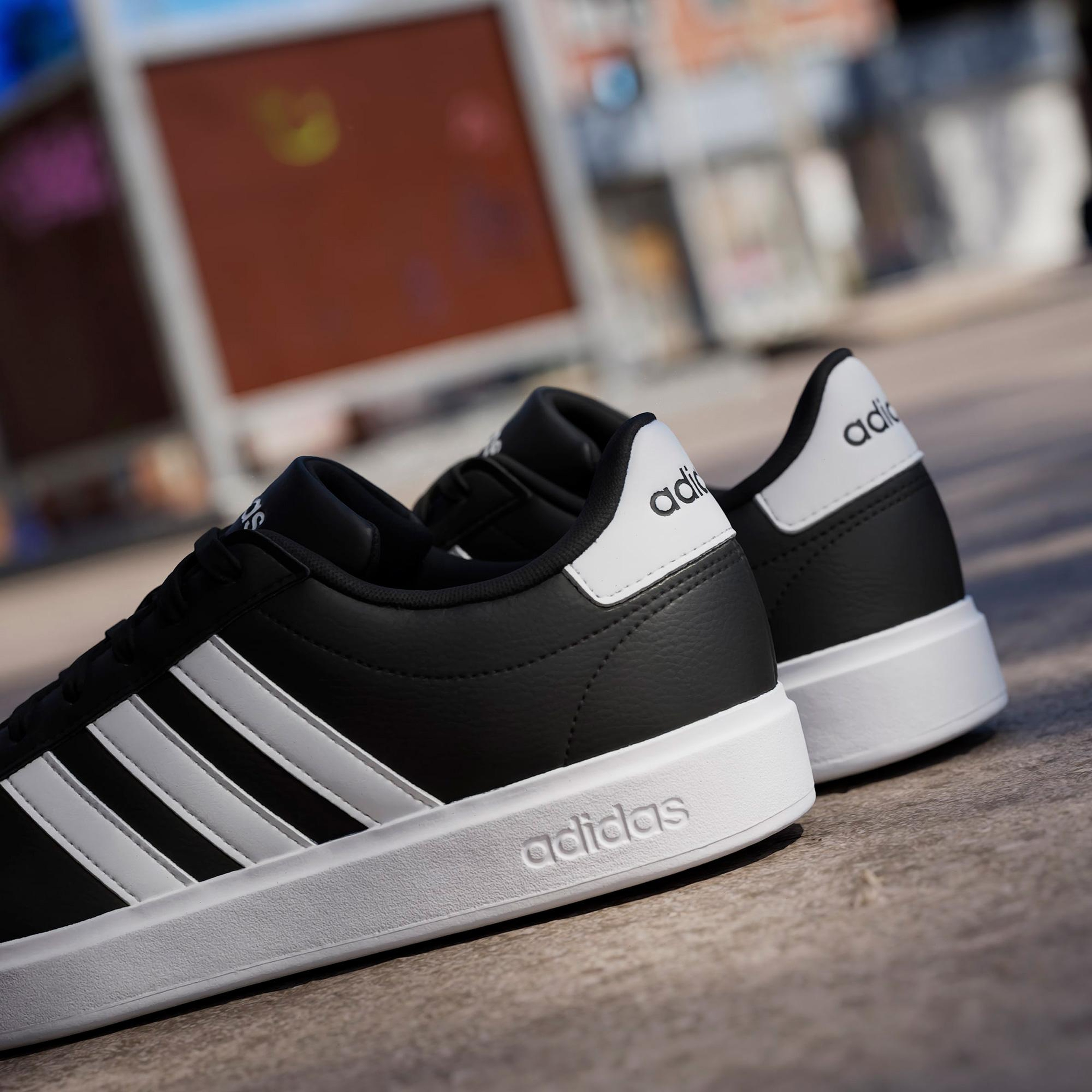 adidas Grand Court Cloudfoam Comfort Erkek Siyah Günlük Spor Ayakkabı