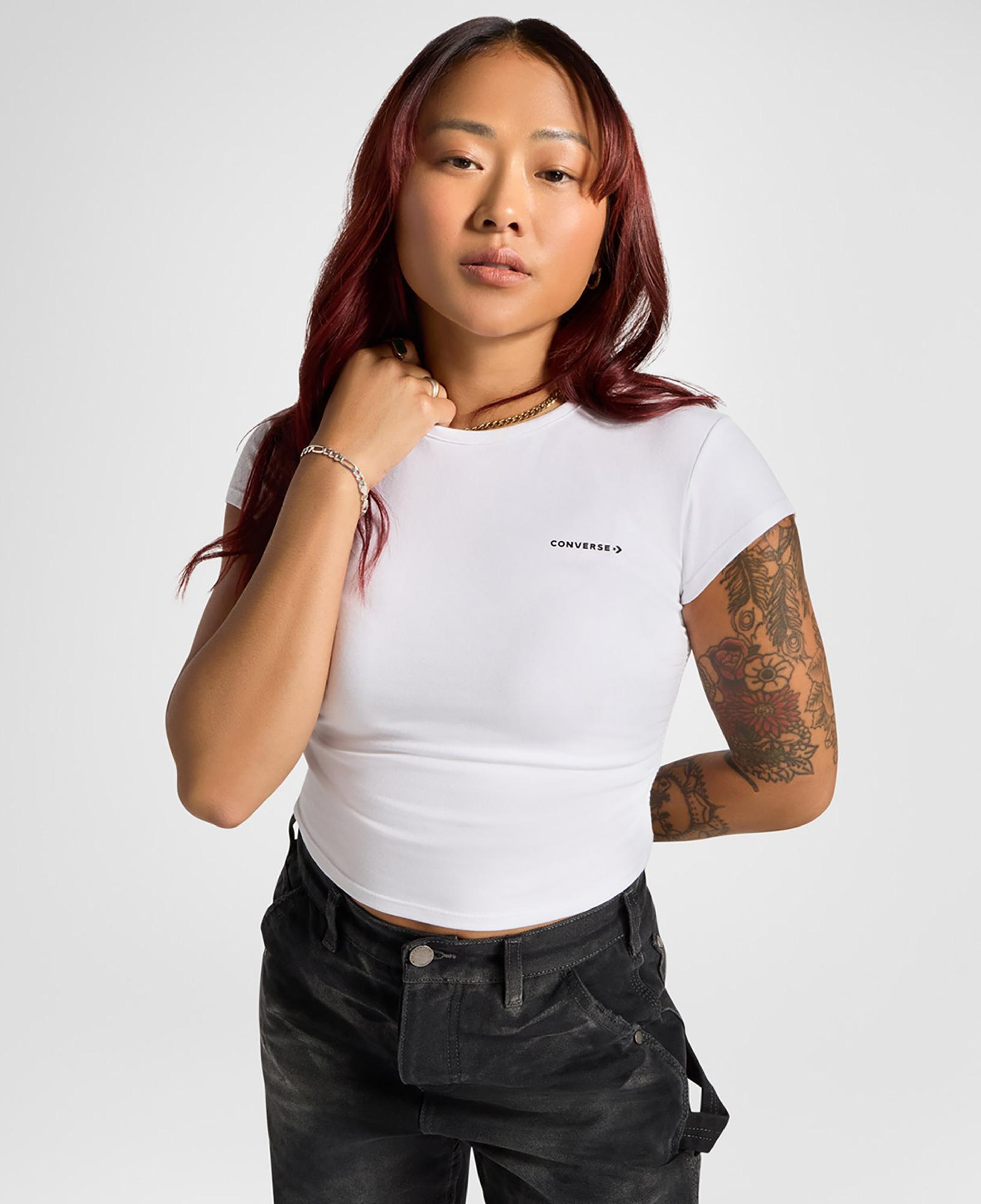 Converse Wordmark Kadın Beyaz T-Shirt
