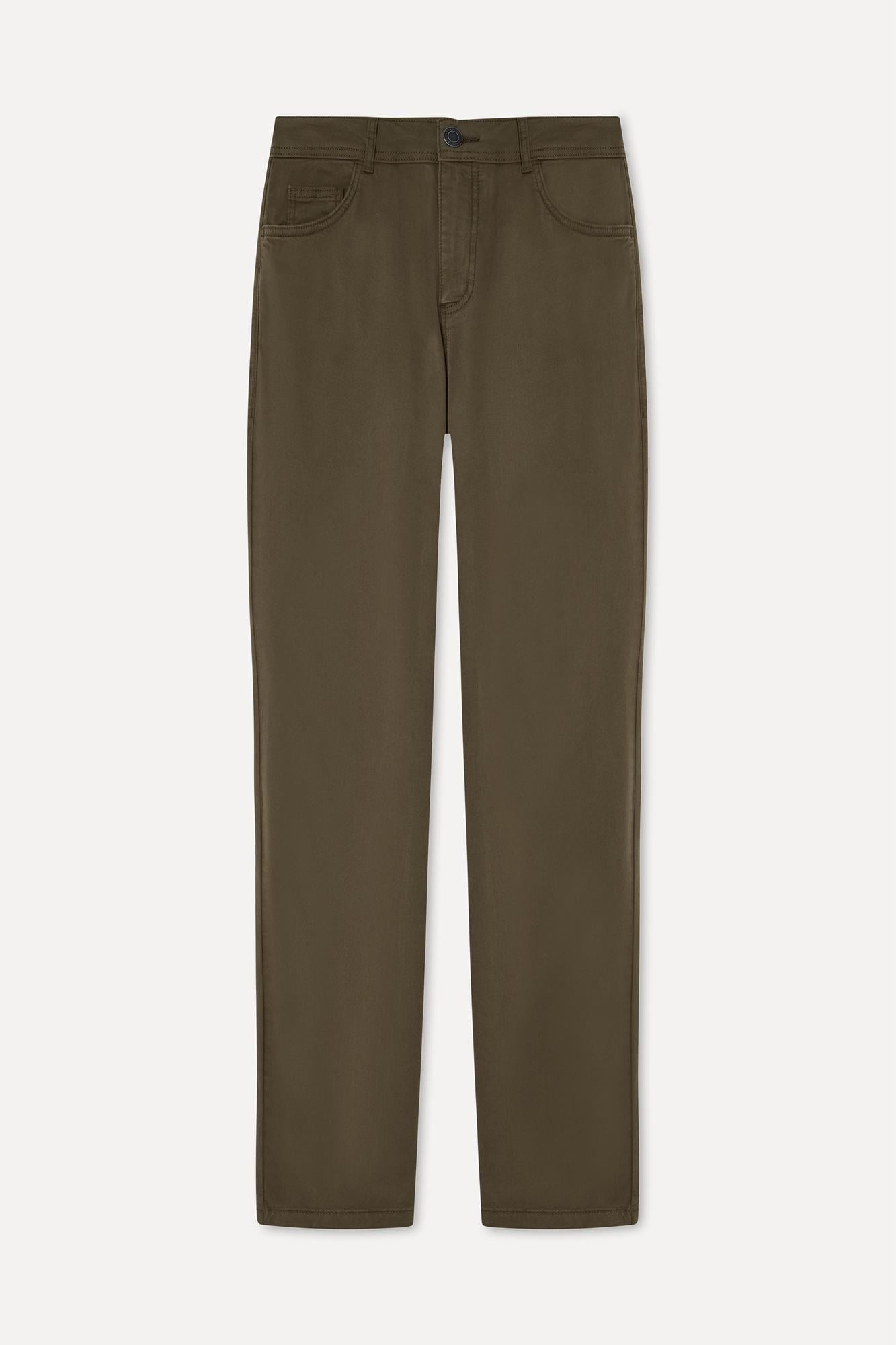 Erkek Kahverengi Slim Straight Fit Pantolon