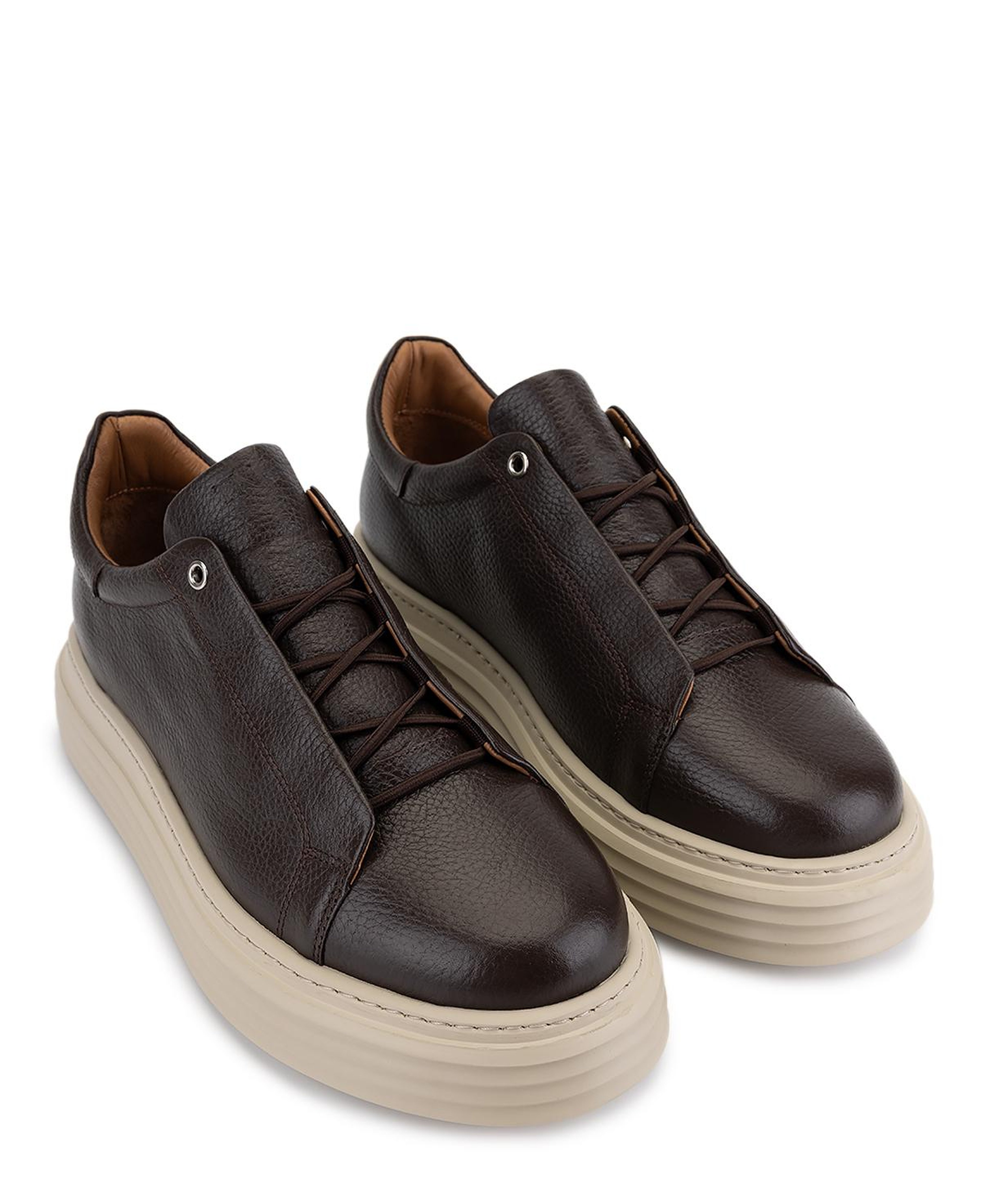 Tamer Tanca Erkek Hakiki Deri Kahverengi Sneakers & Spor Ayakkabı