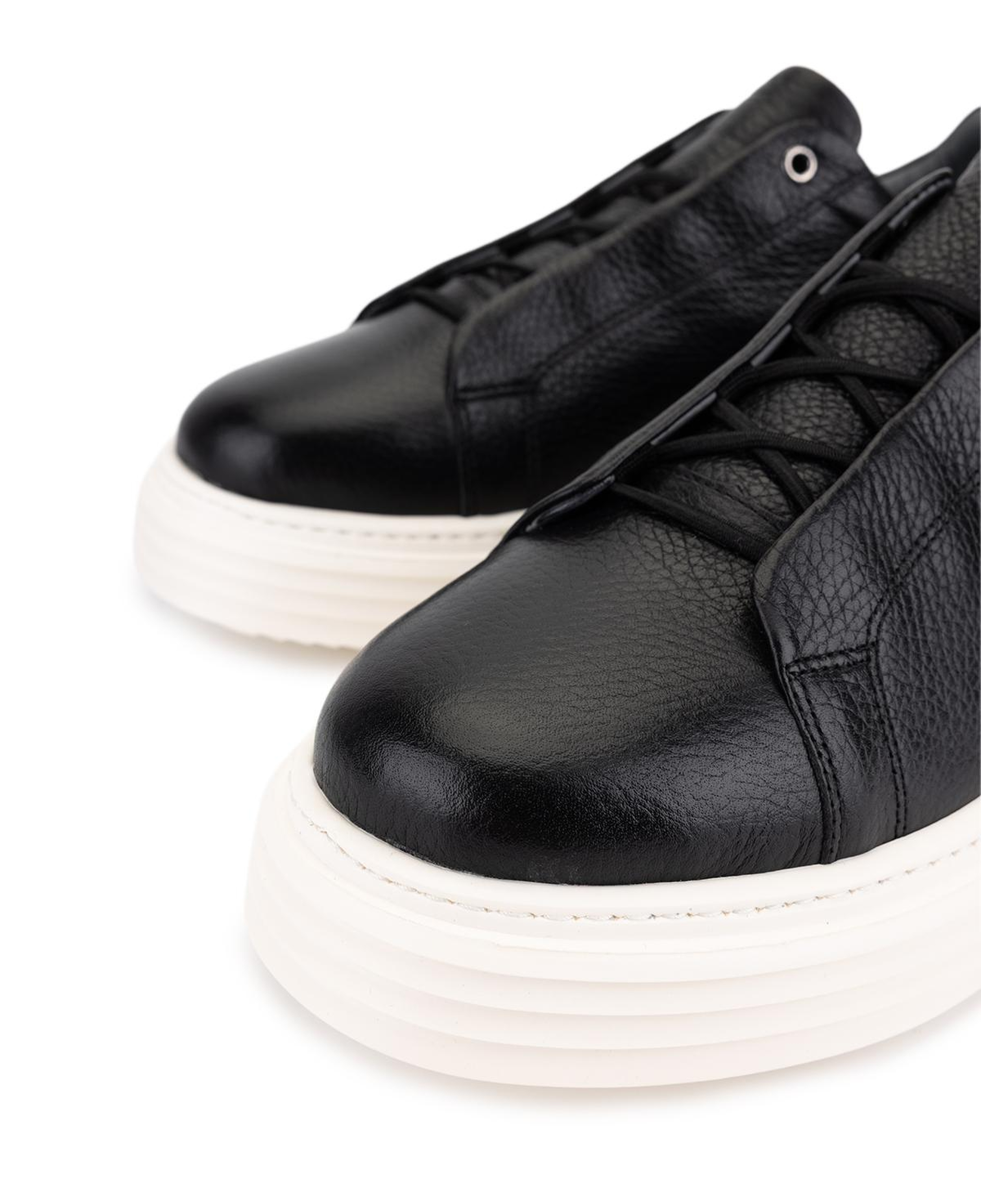 Tamer Tanca Erkek Hakiki Deri Siyah Floter Sneakers & Spor Ayakkabı
