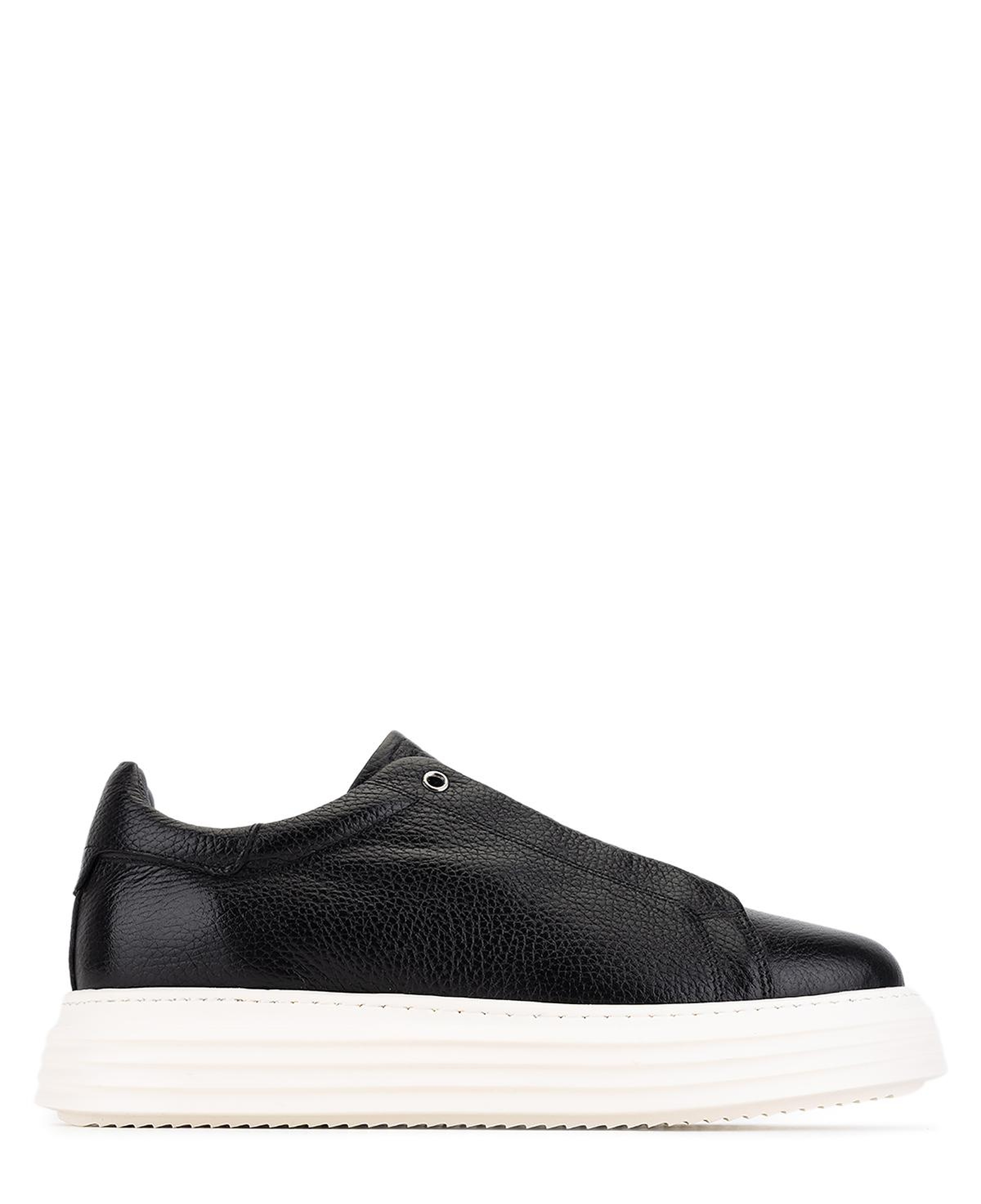 Tamer Tanca Erkek Hakiki Deri Siyah Floter Sneakers & Spor Ayakkabı