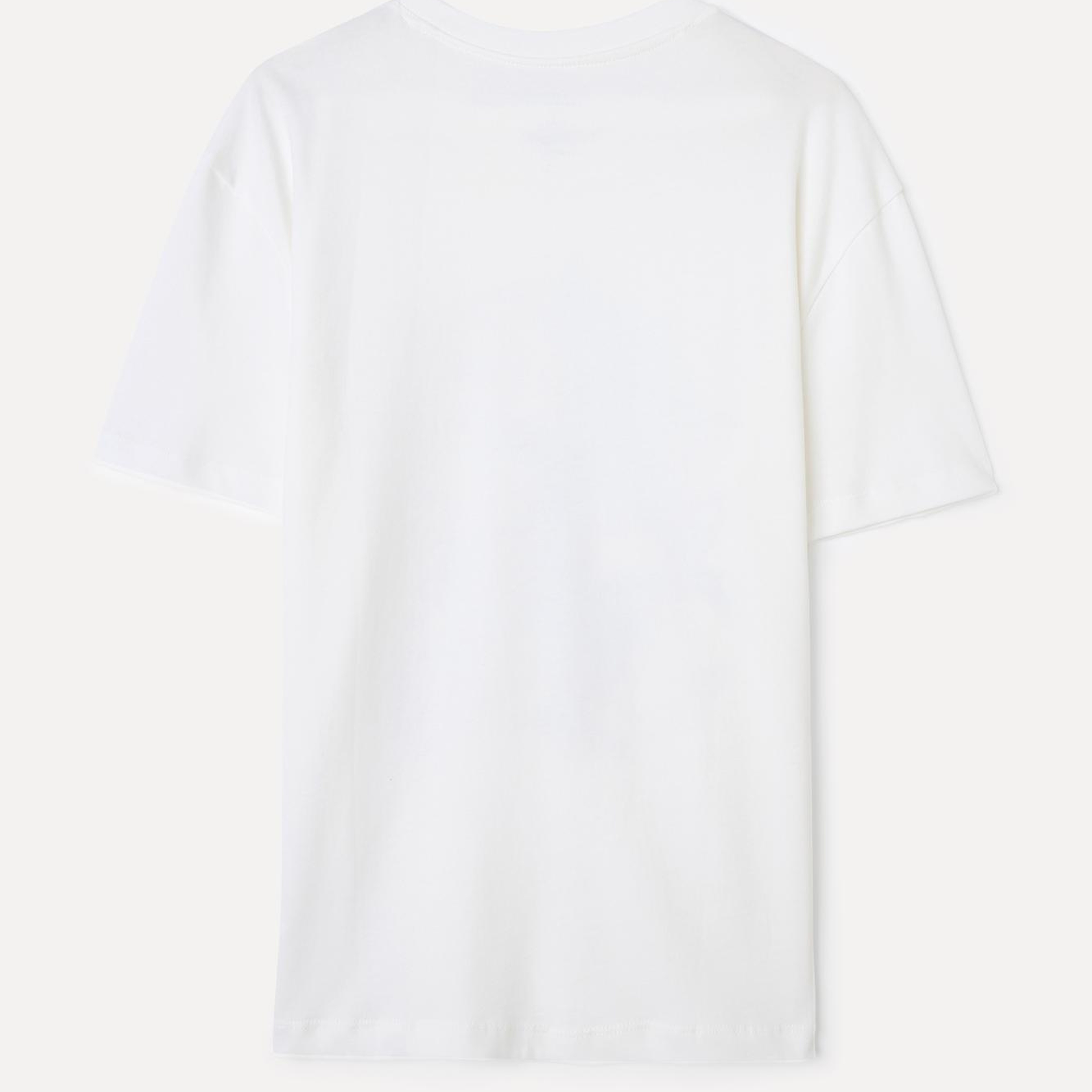 Erkek Kırık Beyaz Comfort Fit Baskılı Bisiklet Yaka T-Shirt