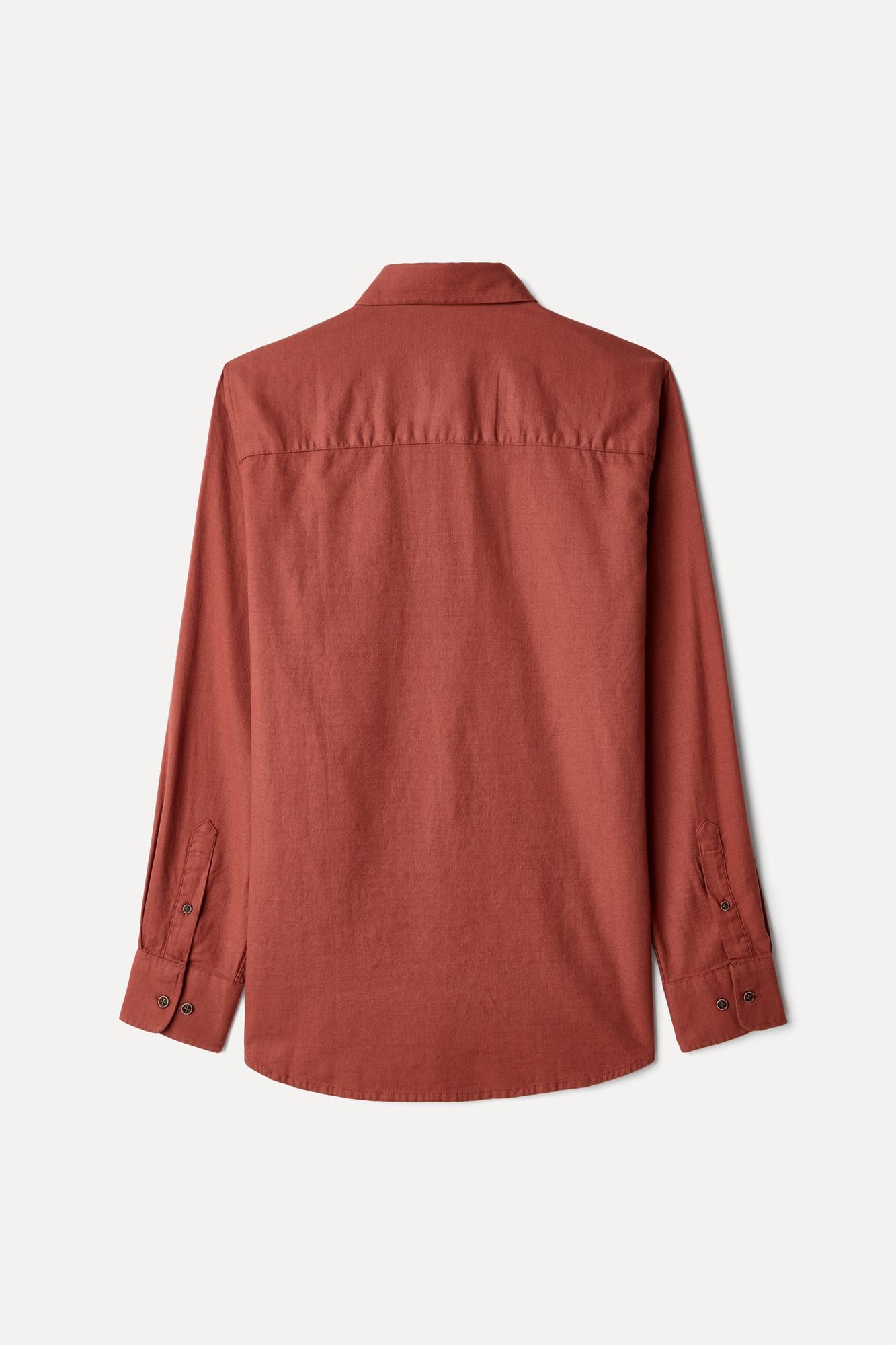 Erkek Kiremit Rengi Regular Fit Uzun Kollu Gömlek