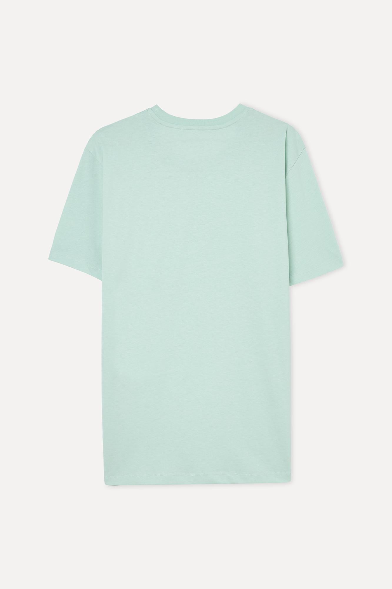 Erkek Yeşil Pamuklu Bisiklet Yaka T-Shirt
