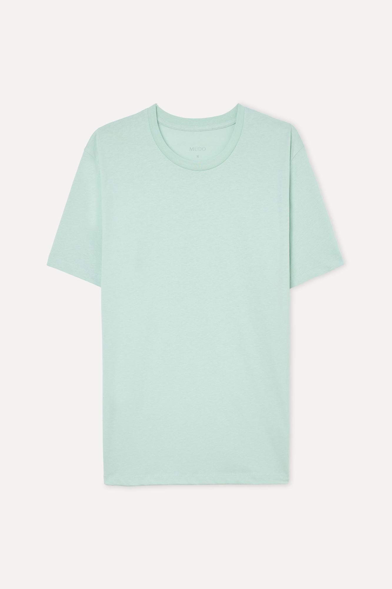 Erkek Yeşil Pamuklu Bisiklet Yaka T-Shirt