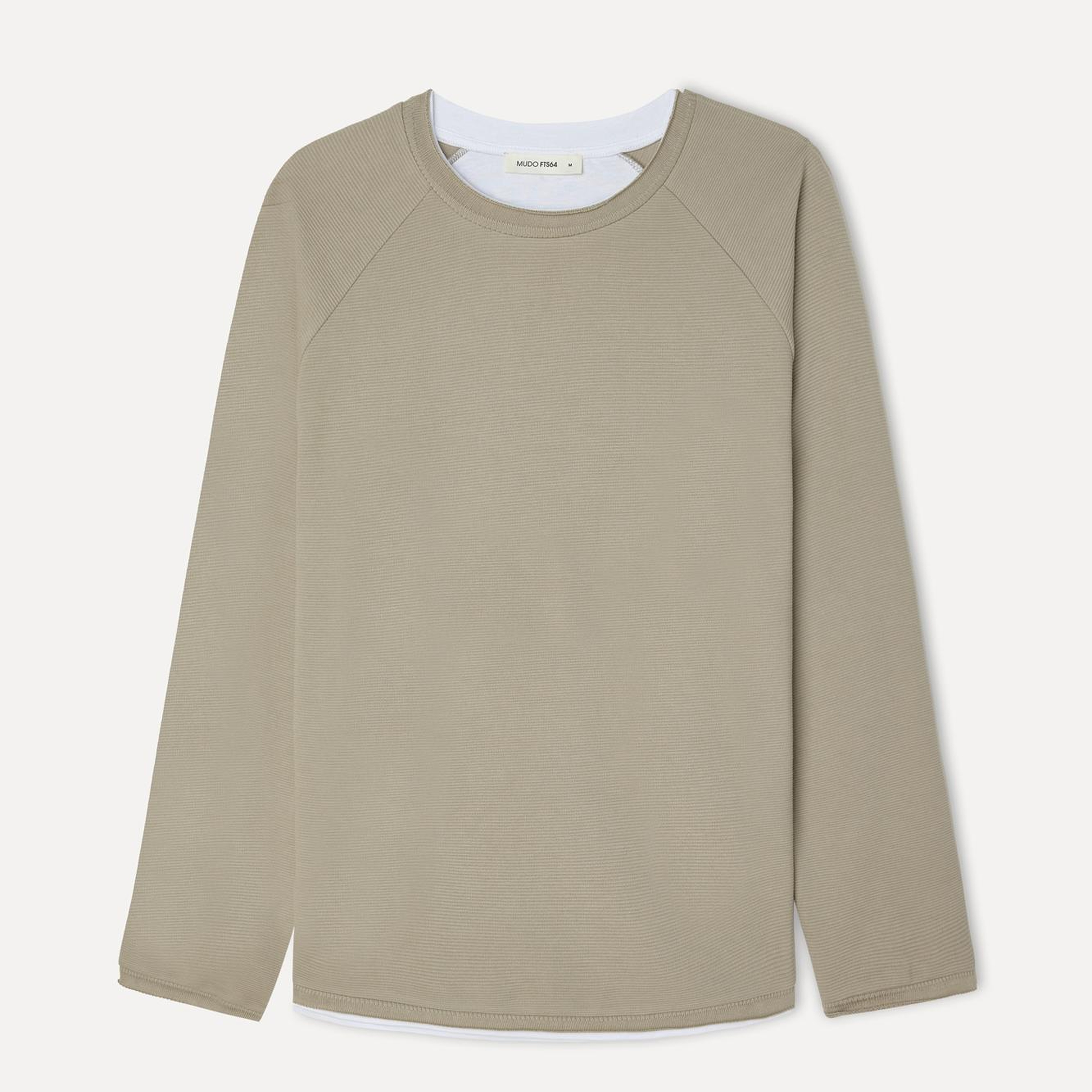 Erkek Vizon Rengi Bisiklet Yaka Sweatshirt