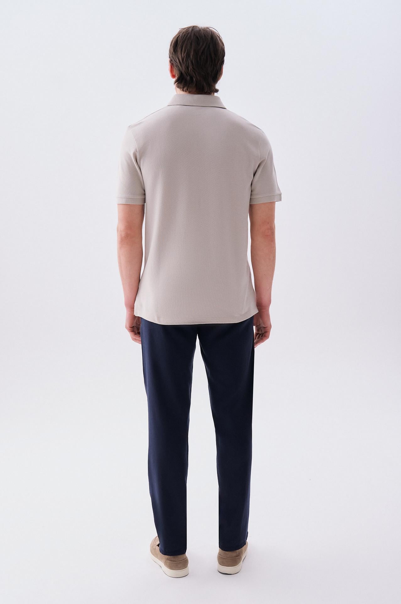 Erkek Bej Polo Yaka T-Shirt