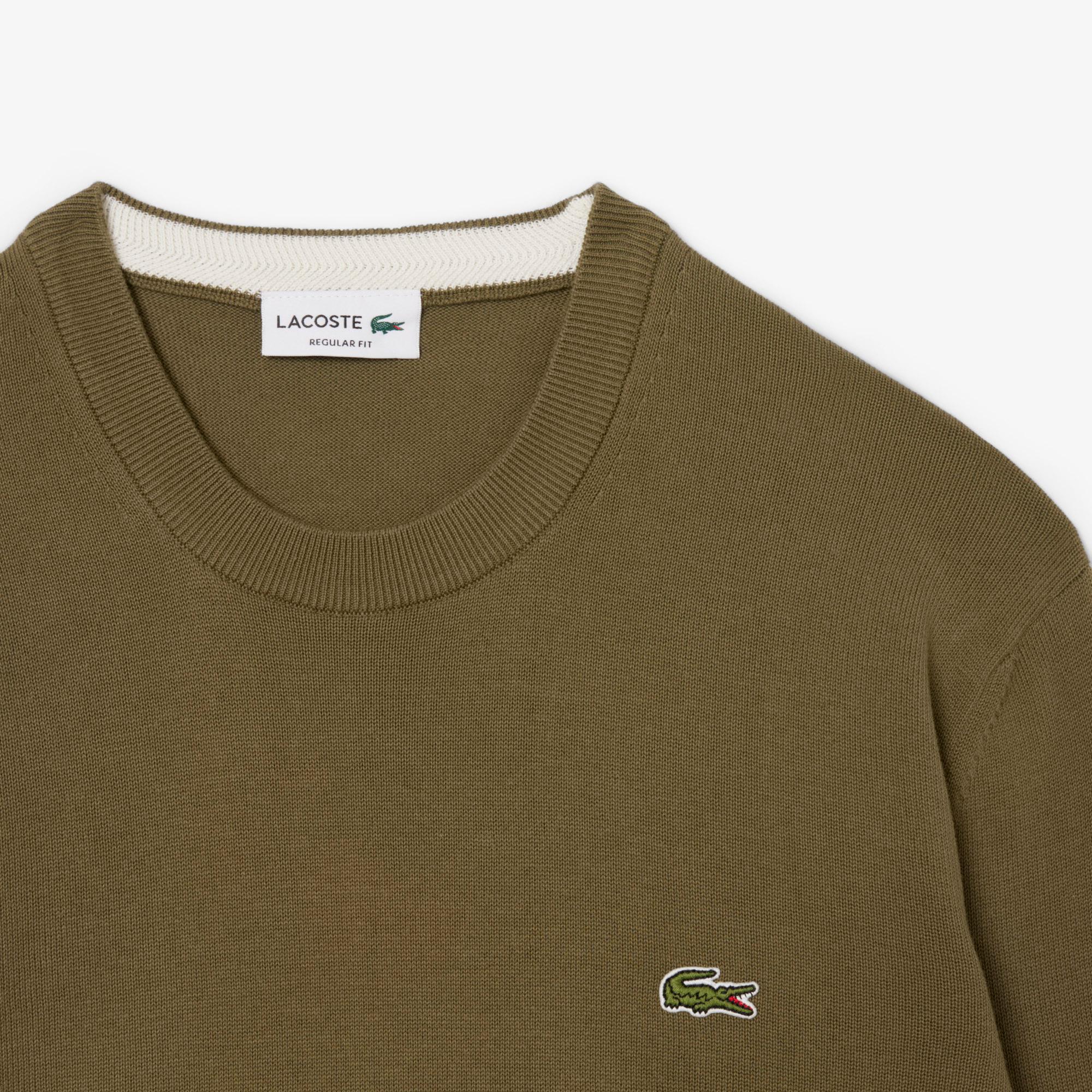 Lacoste Erkek Regular Fit Bisiklet Yaka Haki Kazak