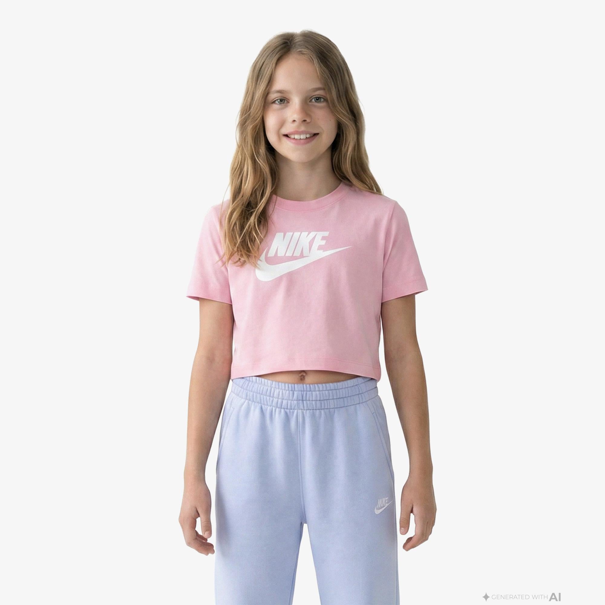 Nike Sportswear Futura Çocuk Pembe Crop T-Shirt