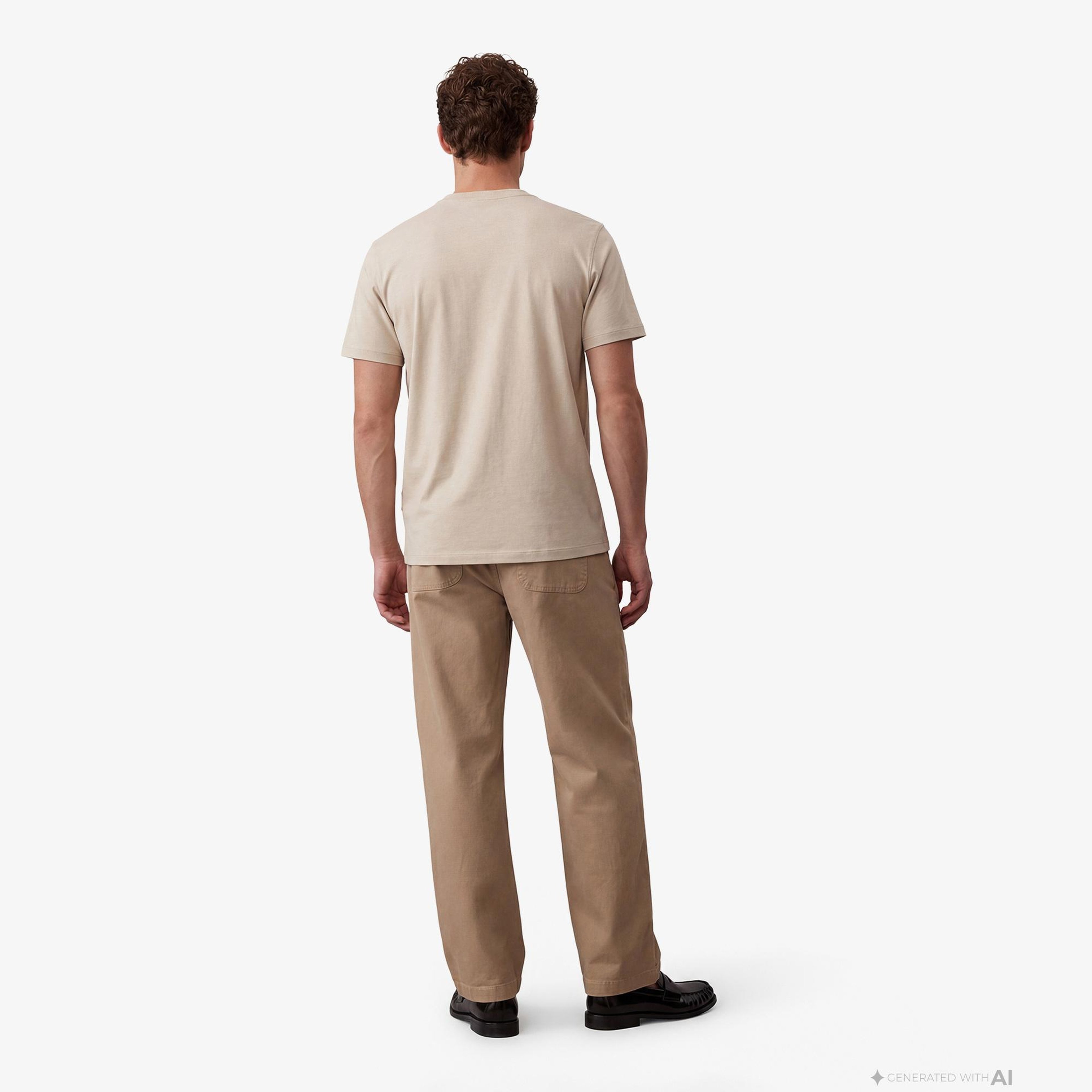 Calvin Klein Supima Chest Emblem Crewneck Erkek Kahverengi T-Shirt