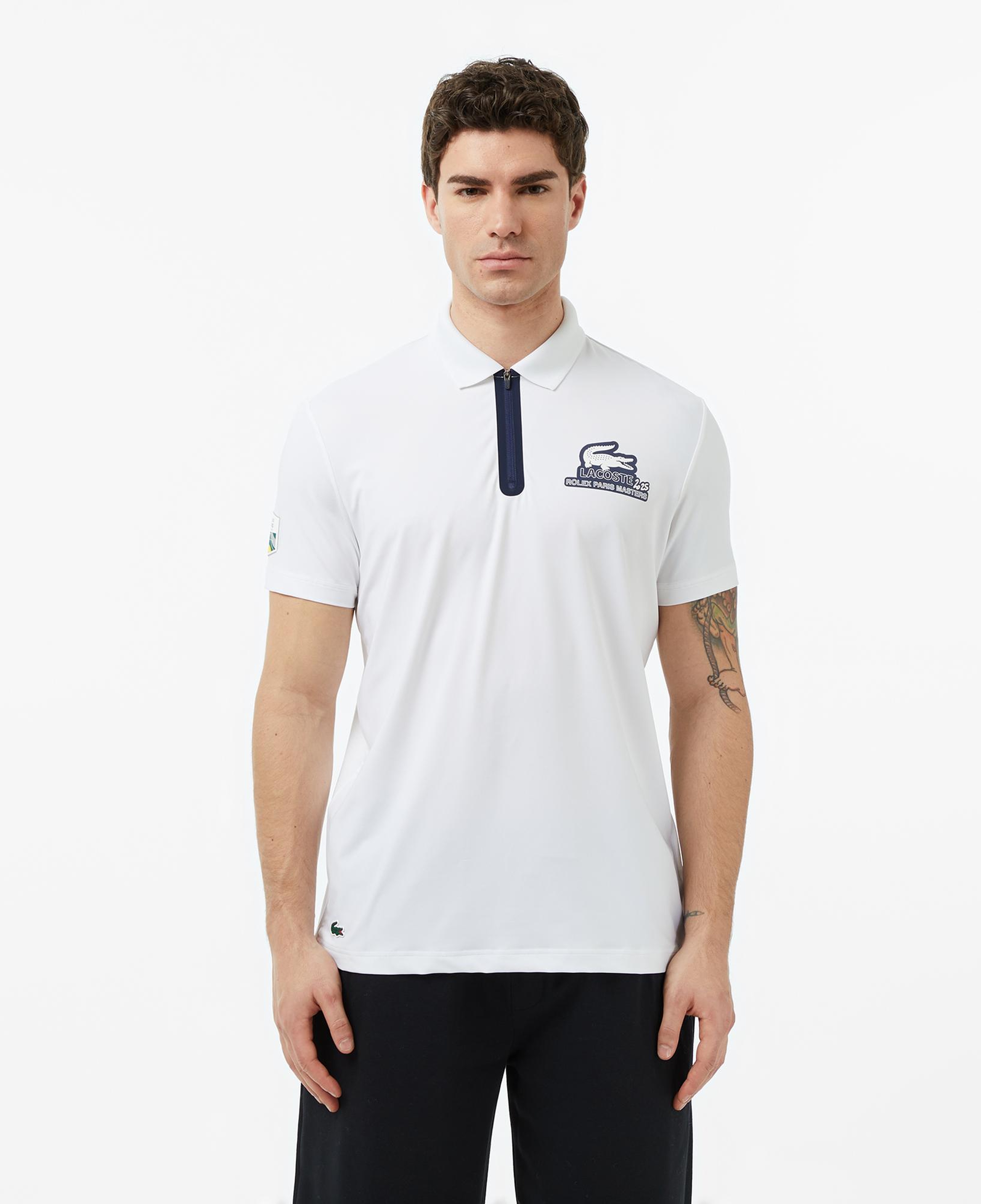 Rolex Paris Masters Erkek Regular Fit Baskılı Beyaz Polo