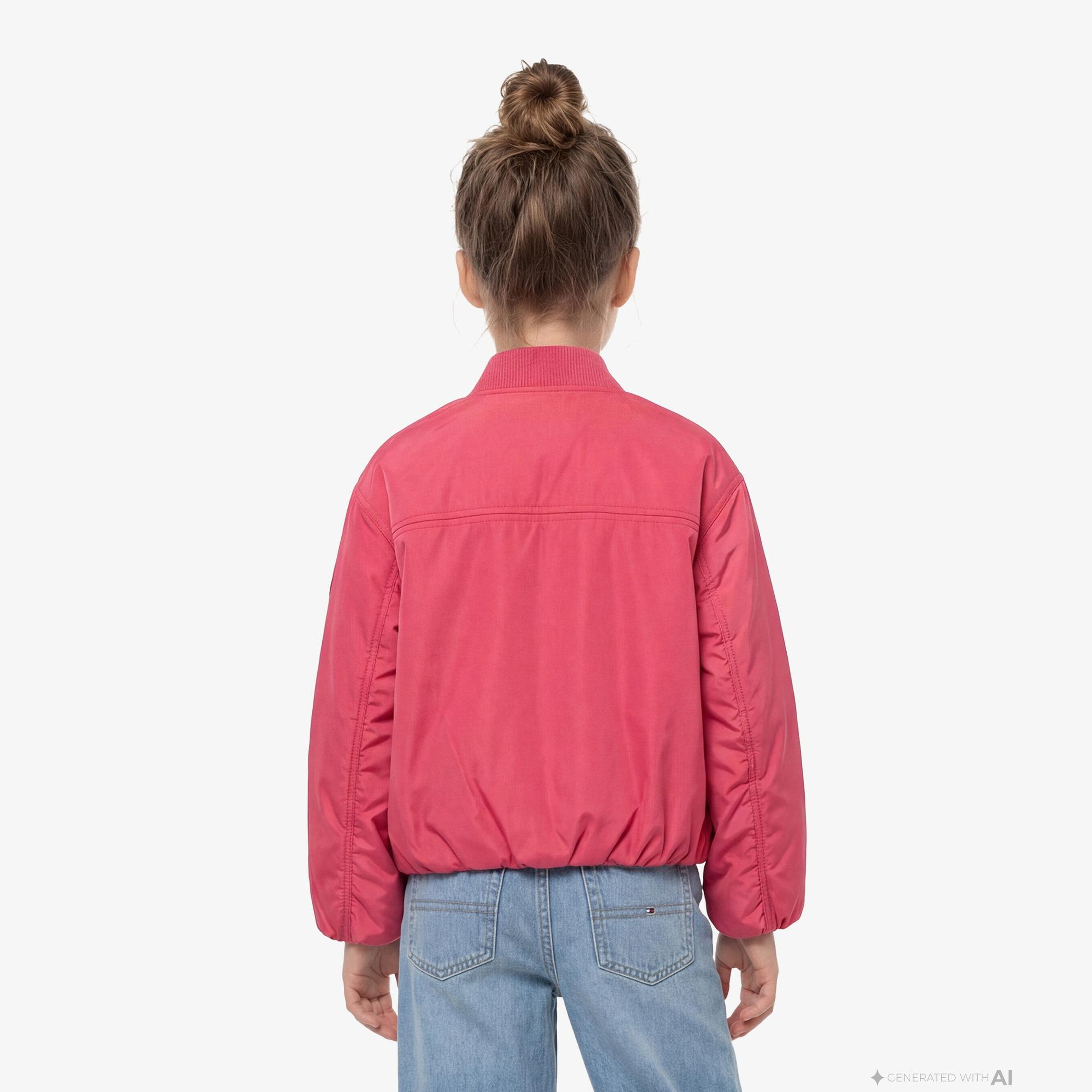Tommy Hilfiger Essentials Çocuk Pembe Ceket