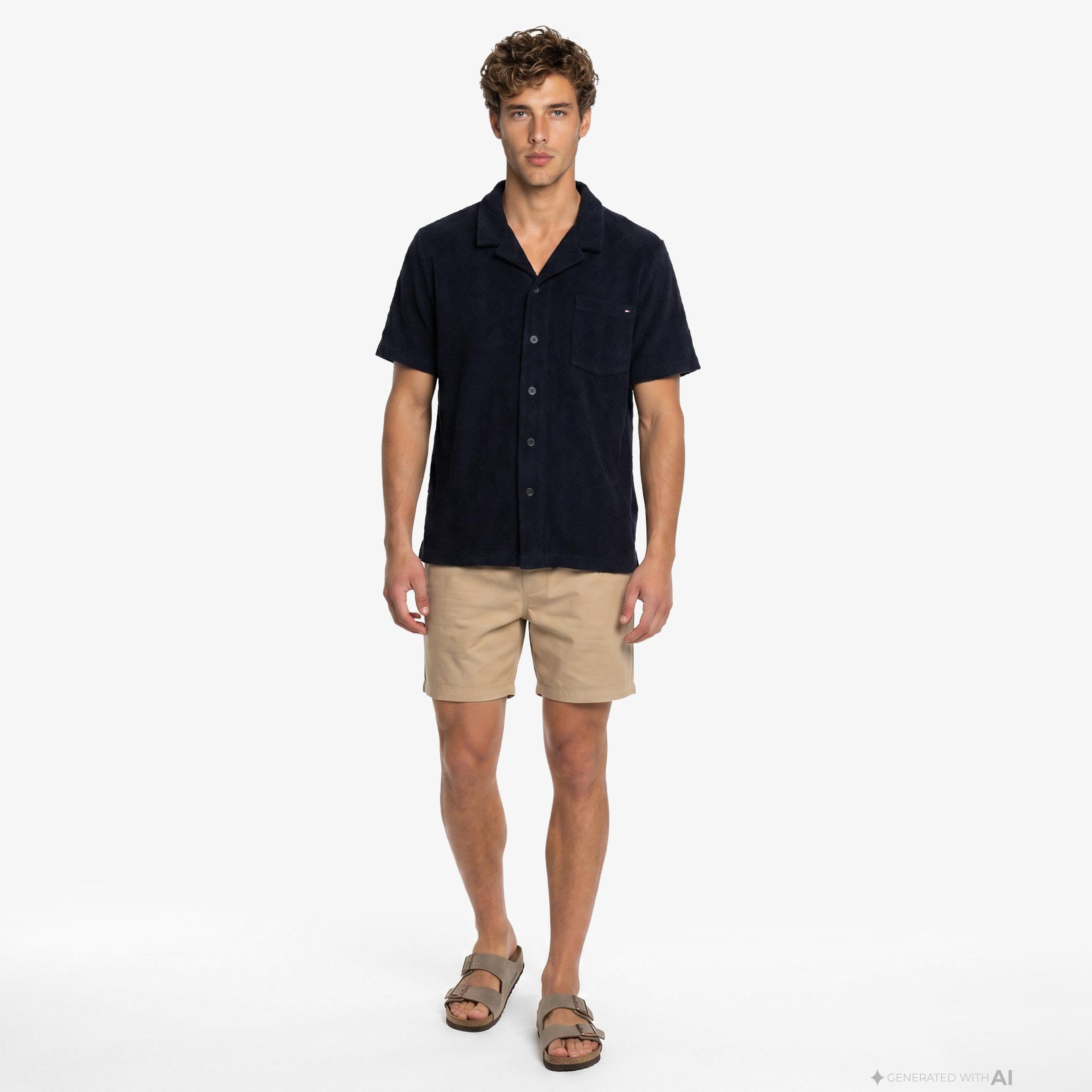 Tommy Hilfiger Essentials-C Erkek Lacivert Crop T-Shirt