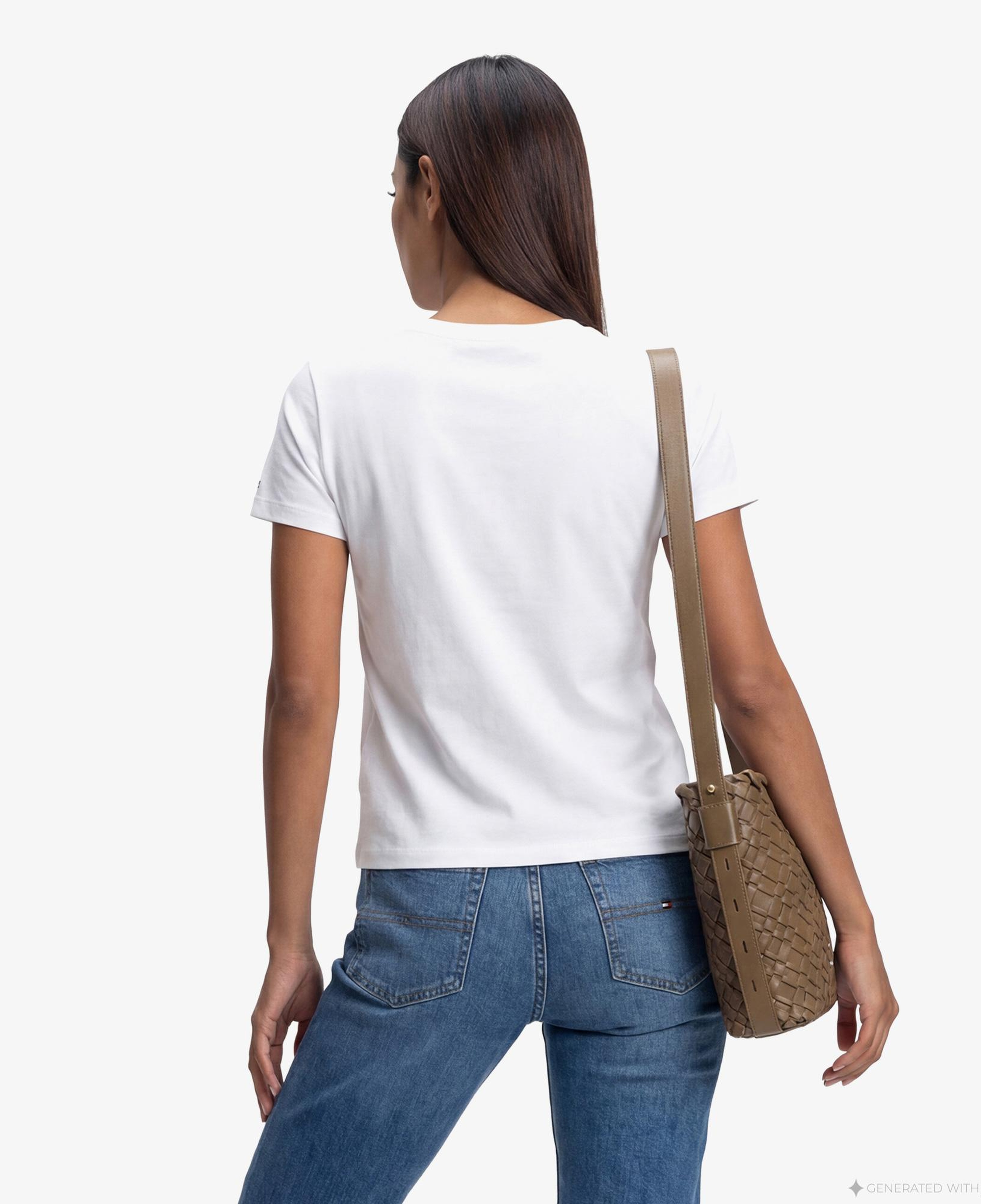 Tommy Hilfiger Script Kadın Beyaz T-Shirt