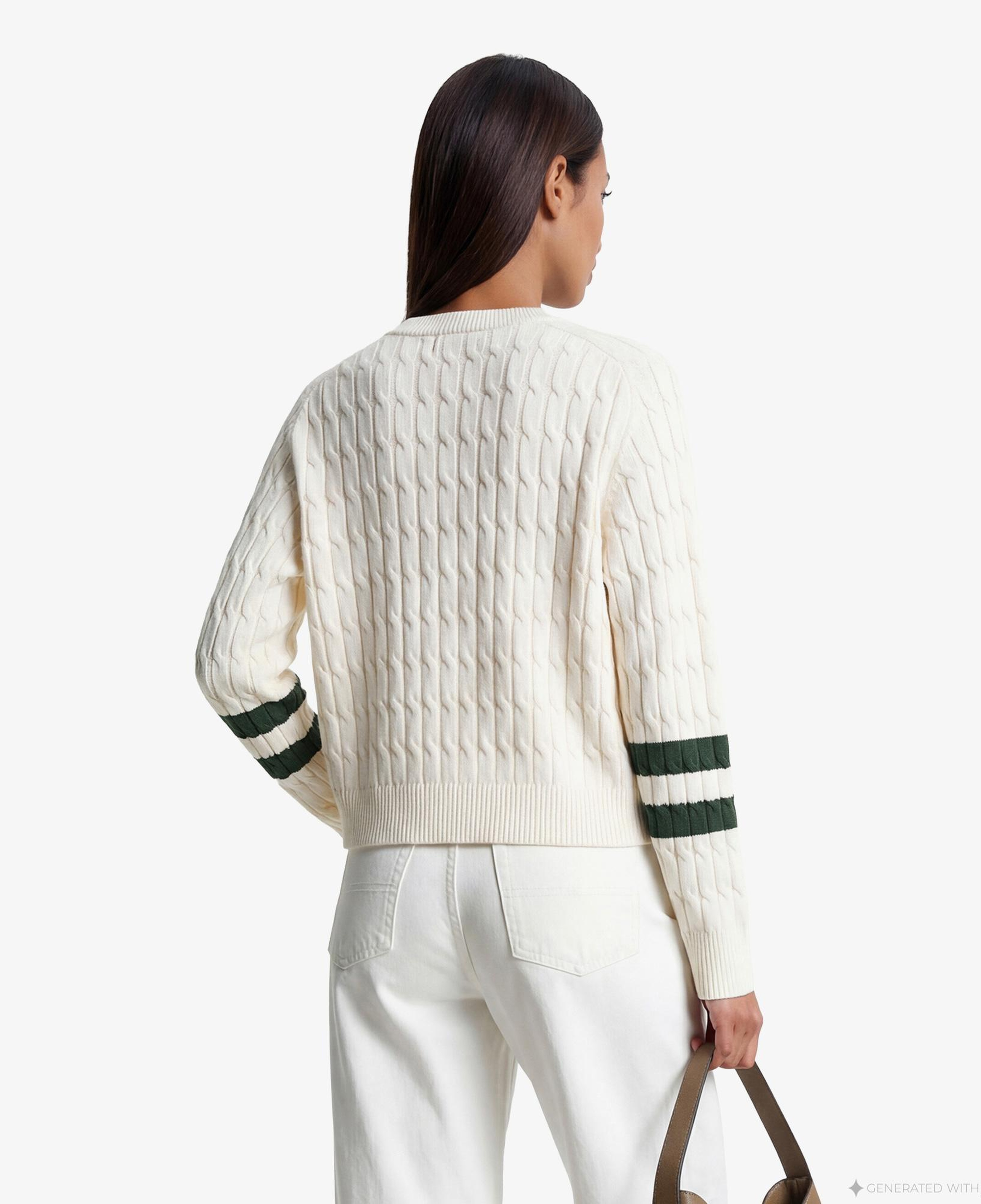 Tommy Hilfiger Textured Graphic Kadın Bej Triko