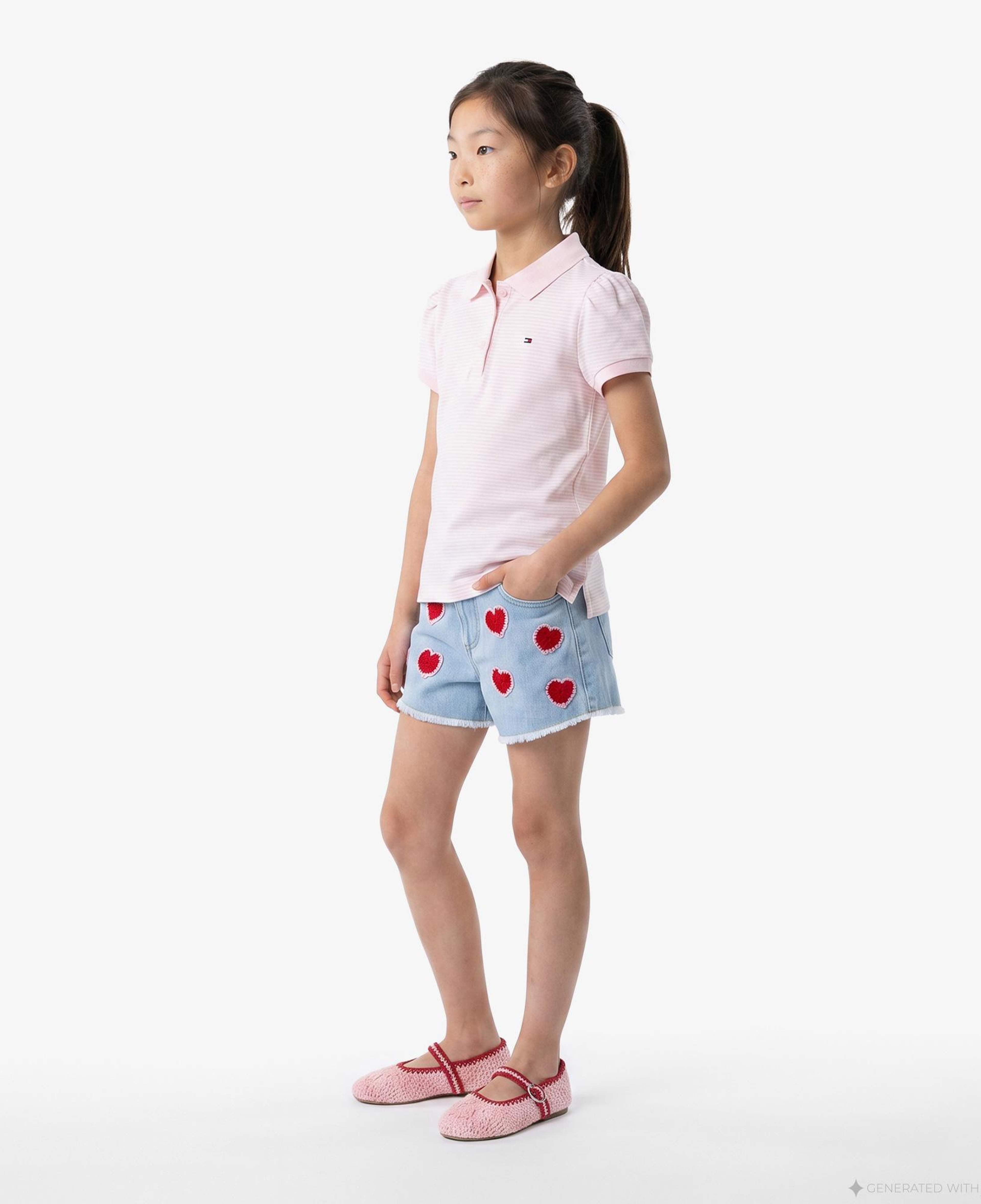 Tommy Hilfiger Little Çocuk Pembe Polo Yaka T-Shirt