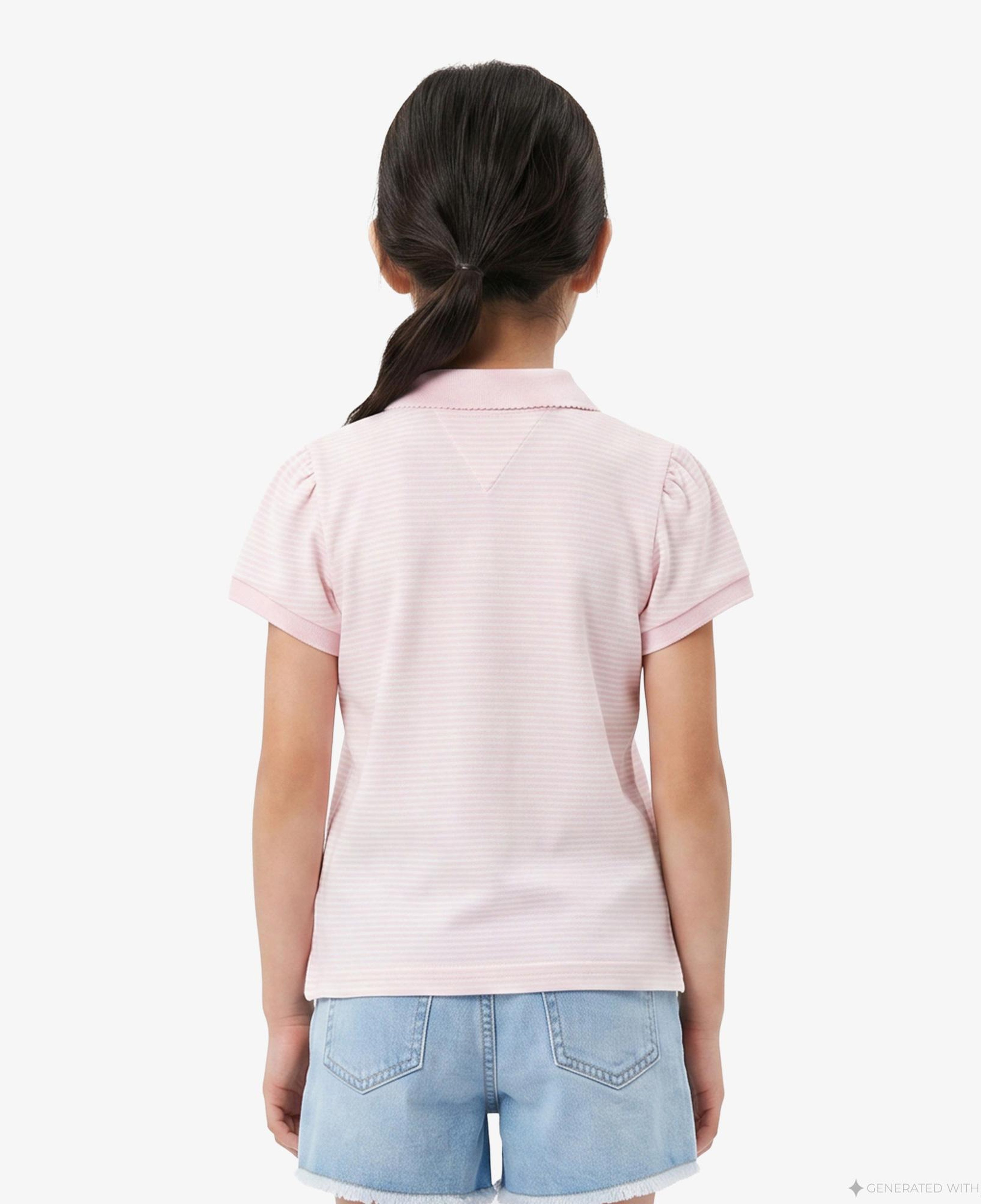 Tommy Hilfiger Little Çocuk Pembe Polo Yaka T-Shirt