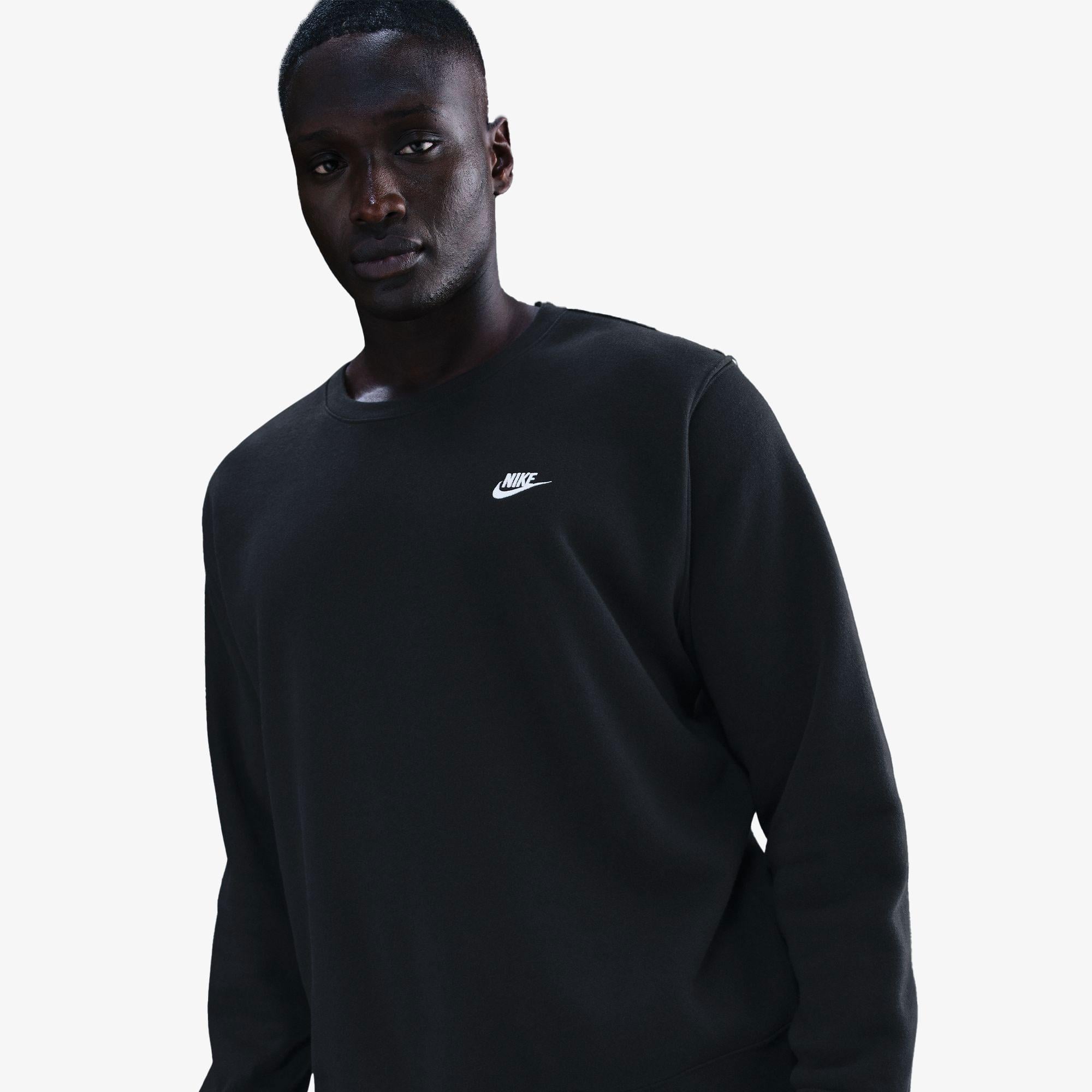 Nike Club Crew Erkek Siyah Sweatshirt