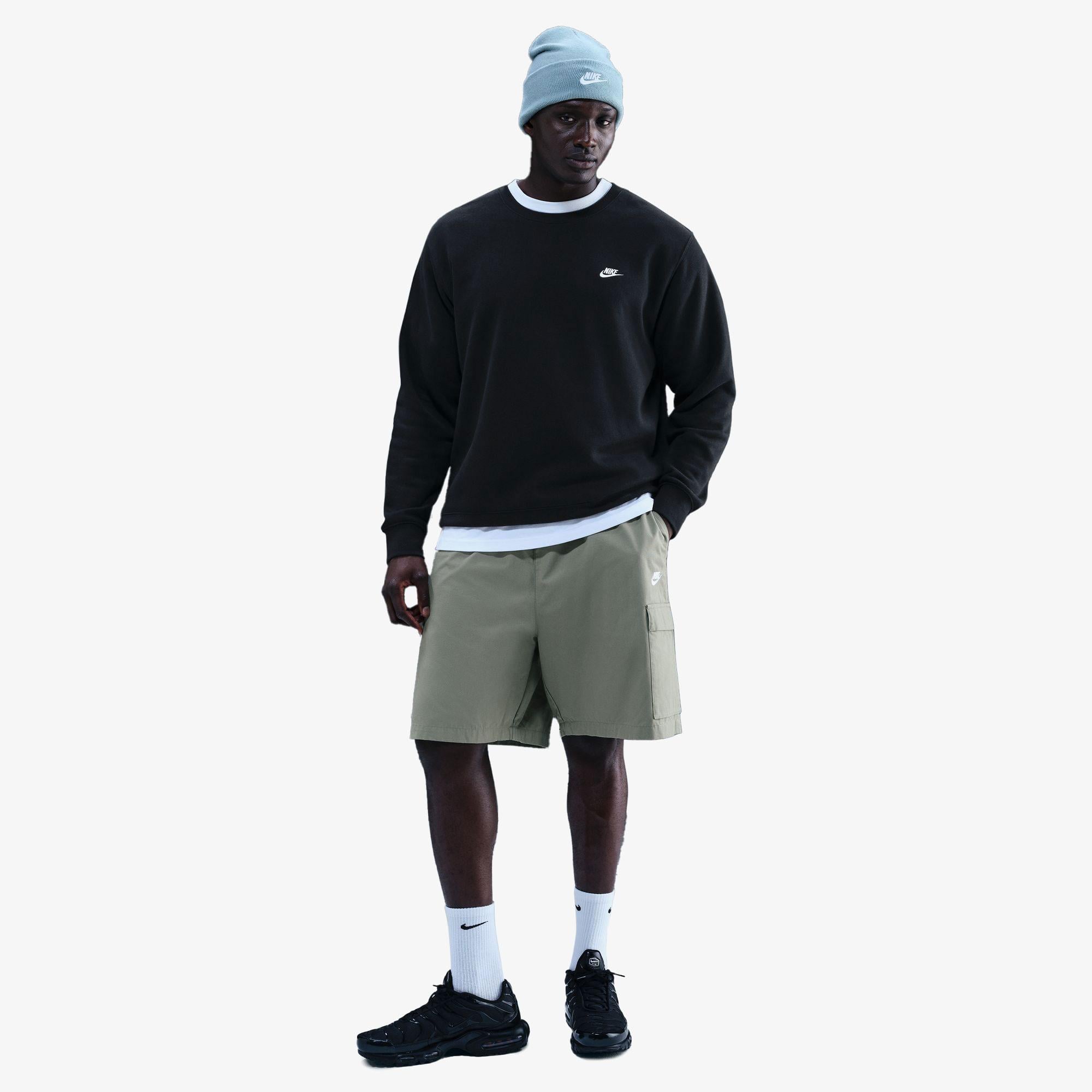 Nike Club Crew Erkek Siyah Sweatshirt