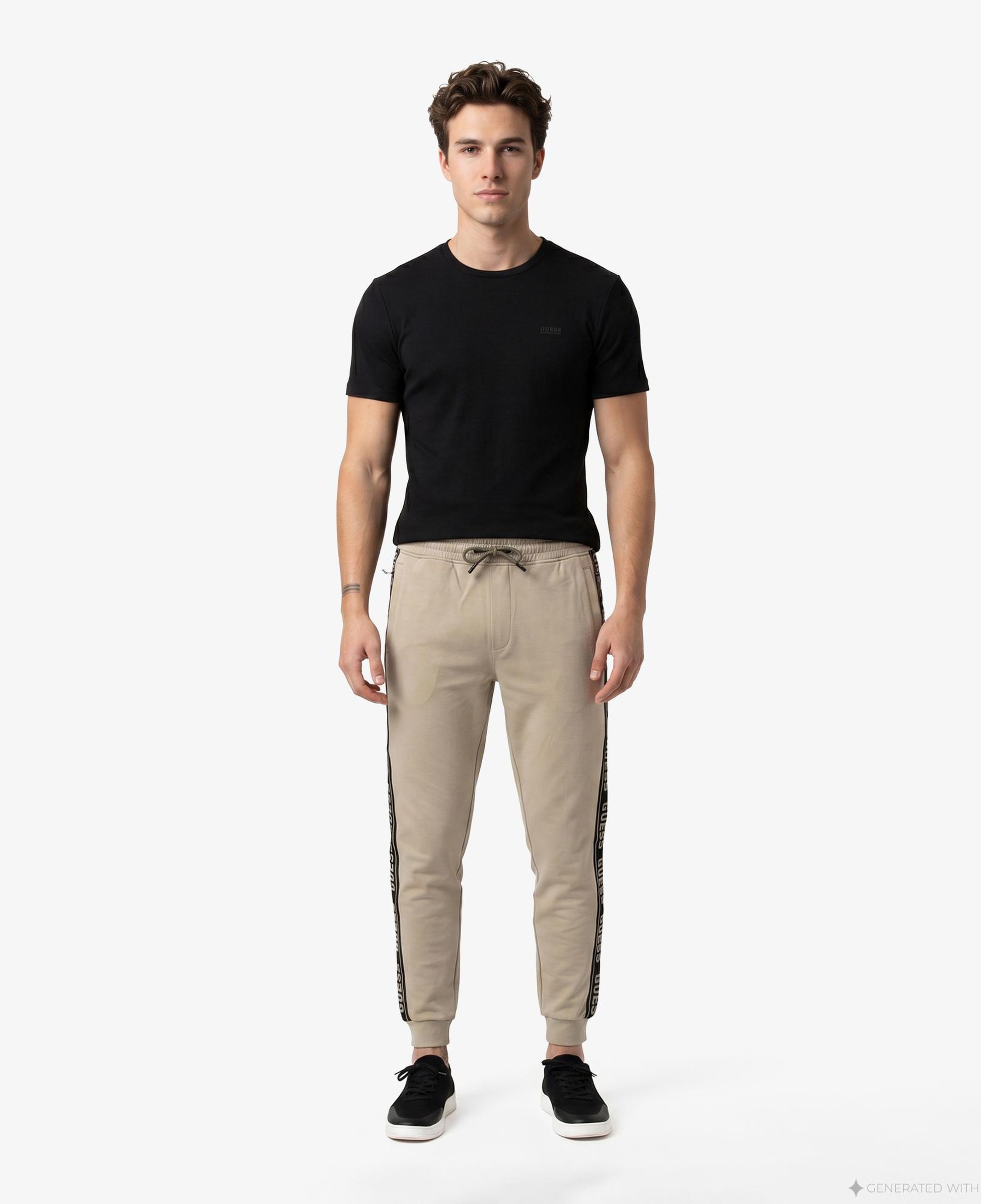 Guess Waffle Slim Fit Erkek Siyah T-Shirt