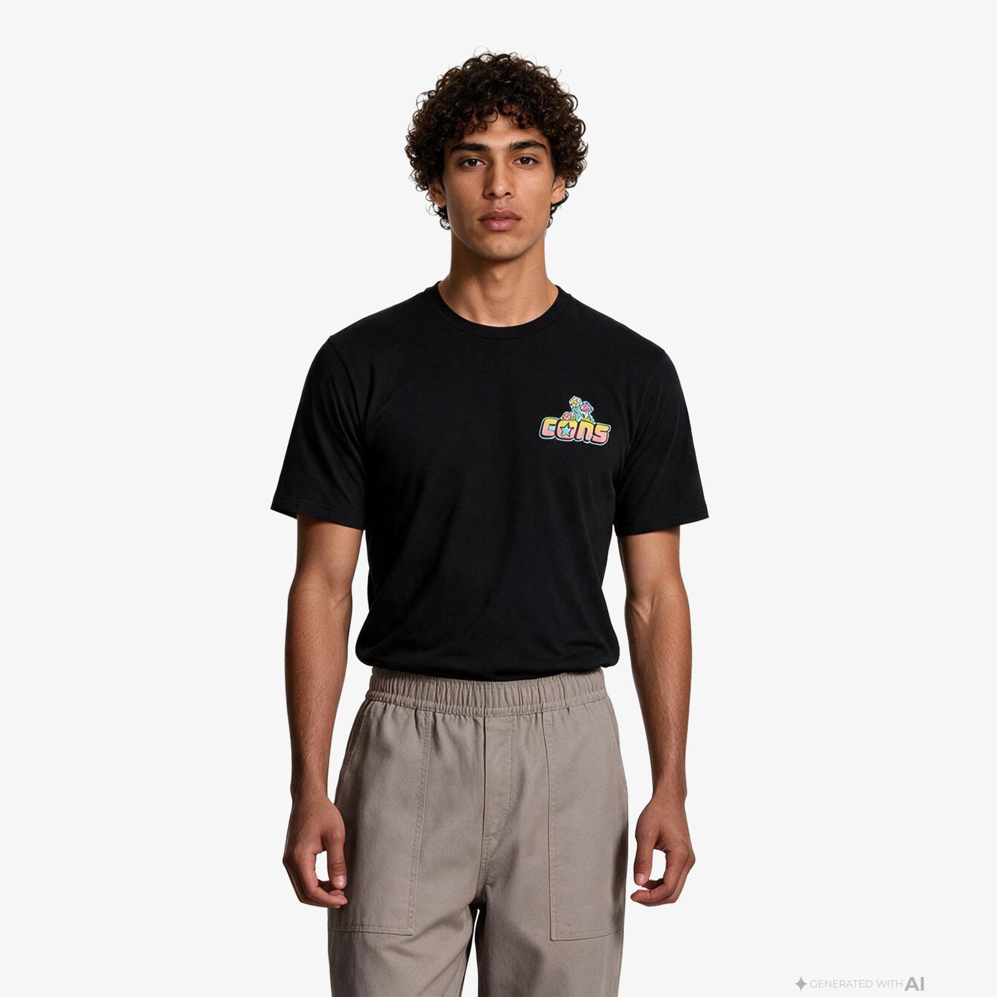 Converse CONS Erkek Baskılı Siyah T-Shirt