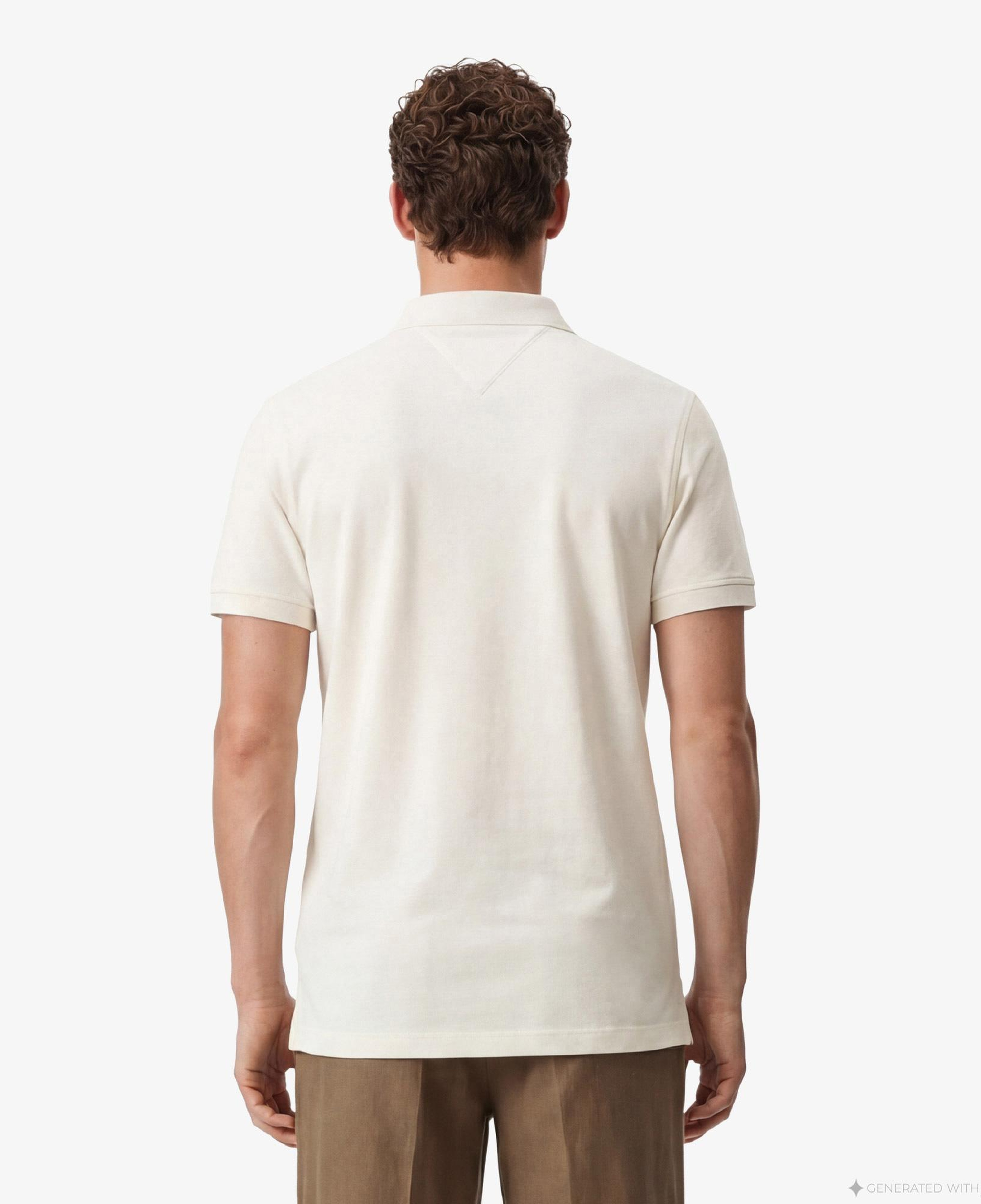 Tommy Hilfiger Elevated Essentials Erkek Krem Rengi Polo Yaka T-Shirt